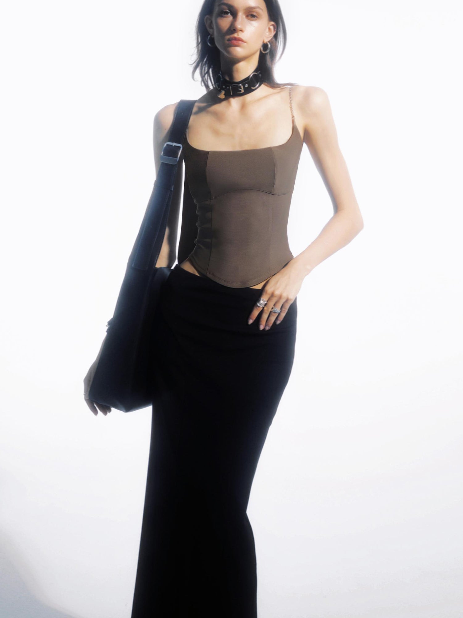 commonce net Chain Split Strap Top