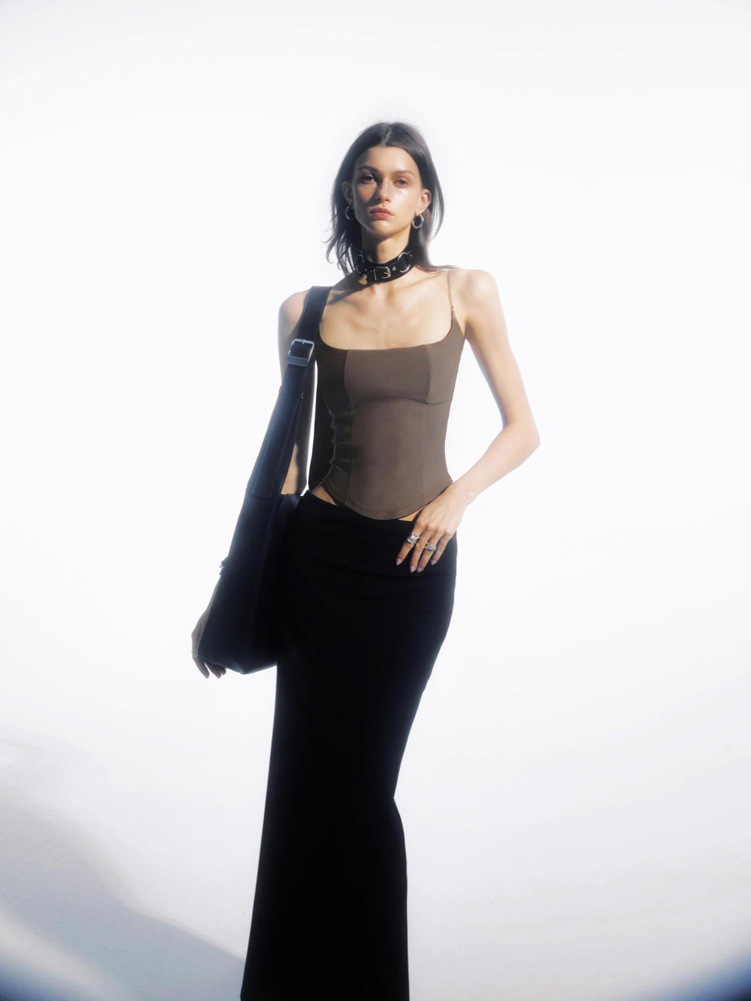 commonce net Chain Split Strap Top