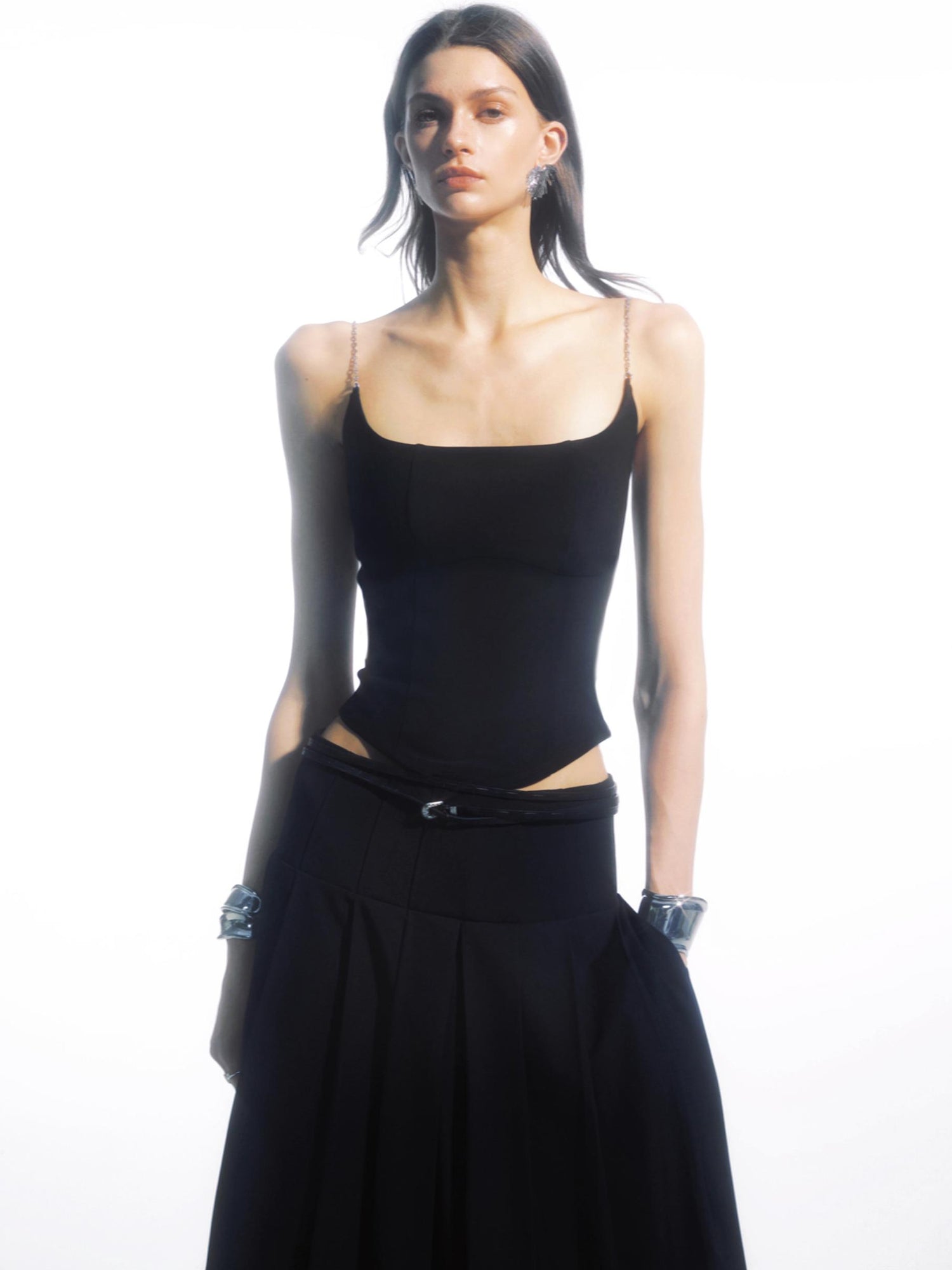 commonce net Chain Split Strap Top