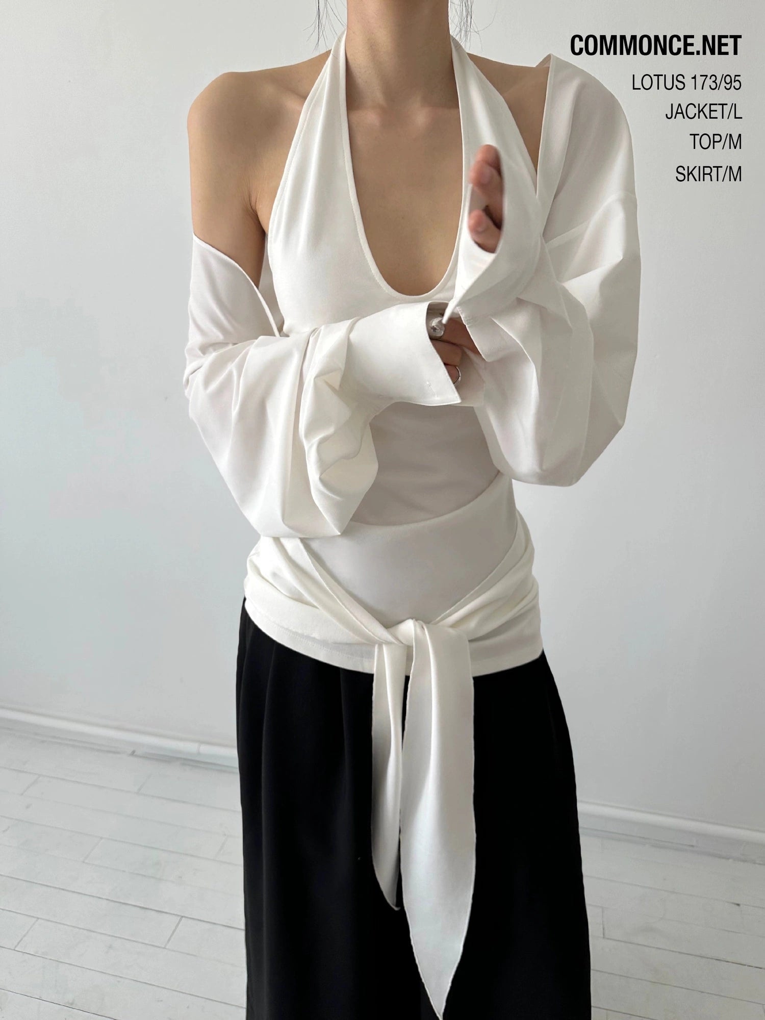 Deep U Neck Halter Top with Tie Up Hem