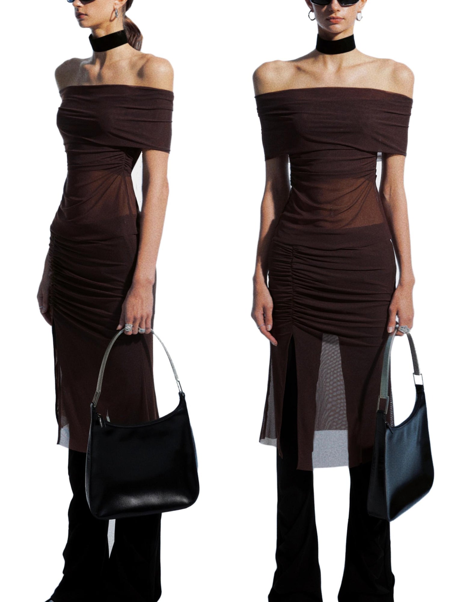 commonce net Draped Asymmetric Flared Pants