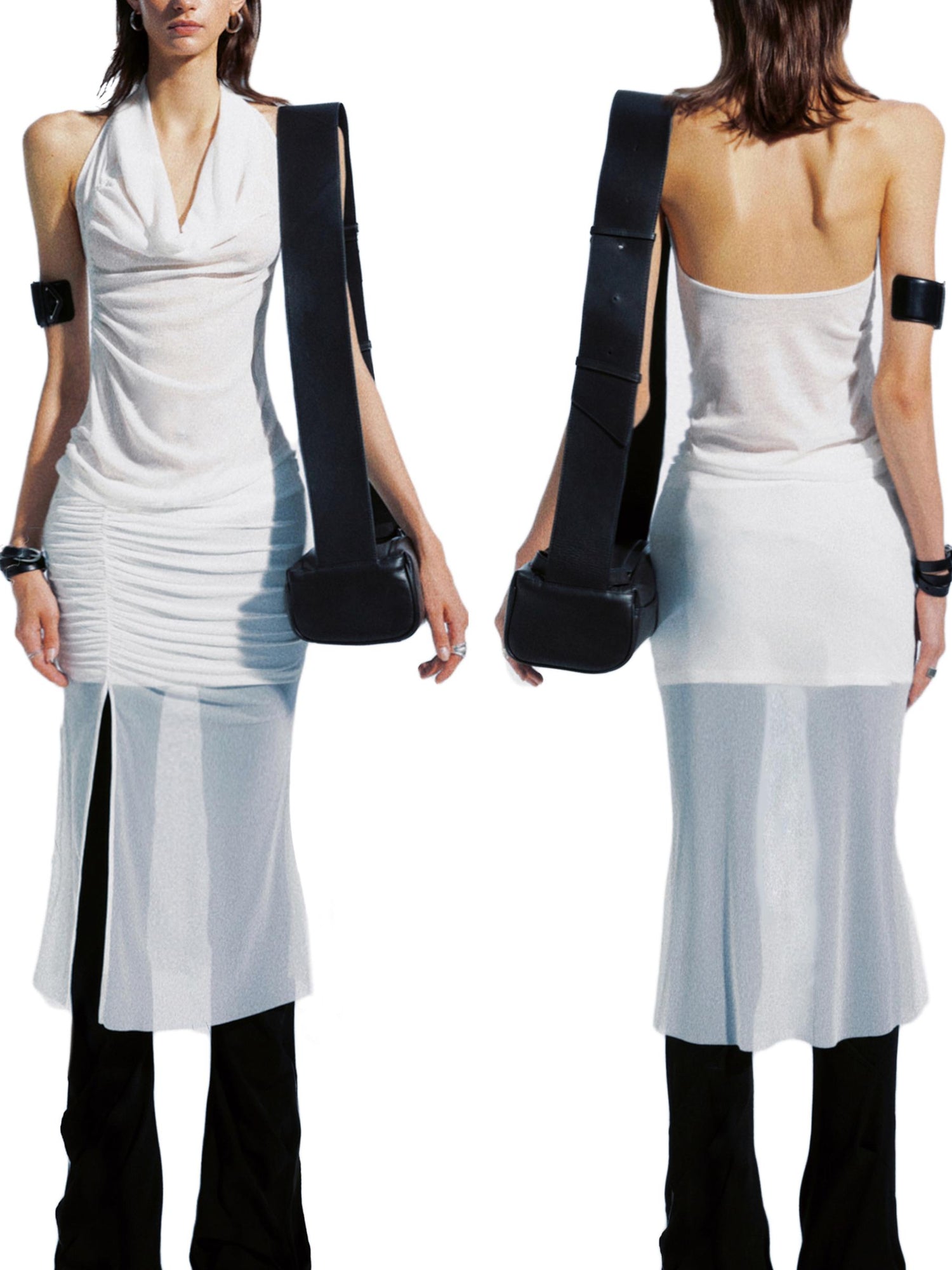 commonce net Draped Asymmetric Flared Pants