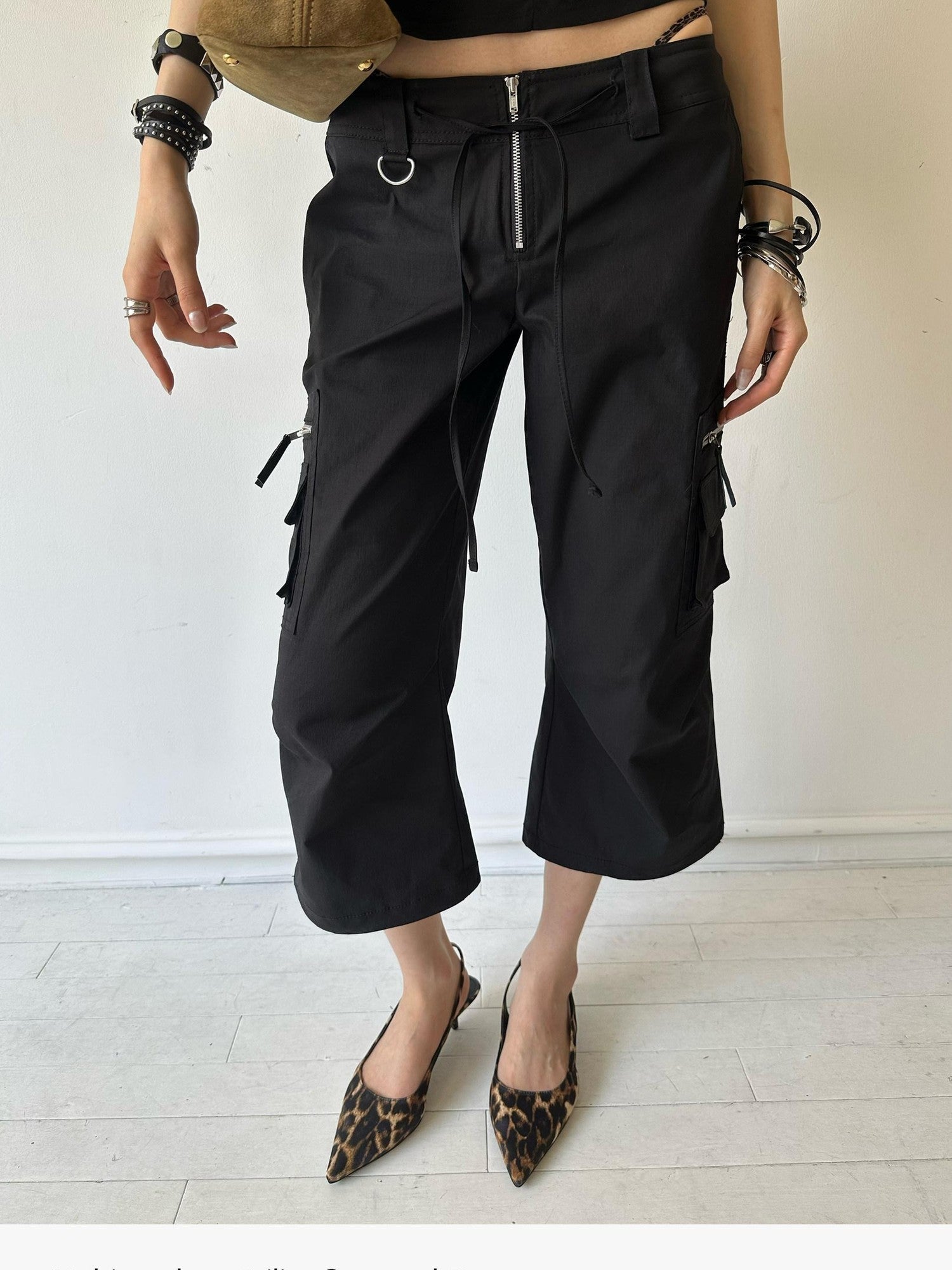 commonce net Drawstring Tie Multi Pocket 3d Cargo Women&