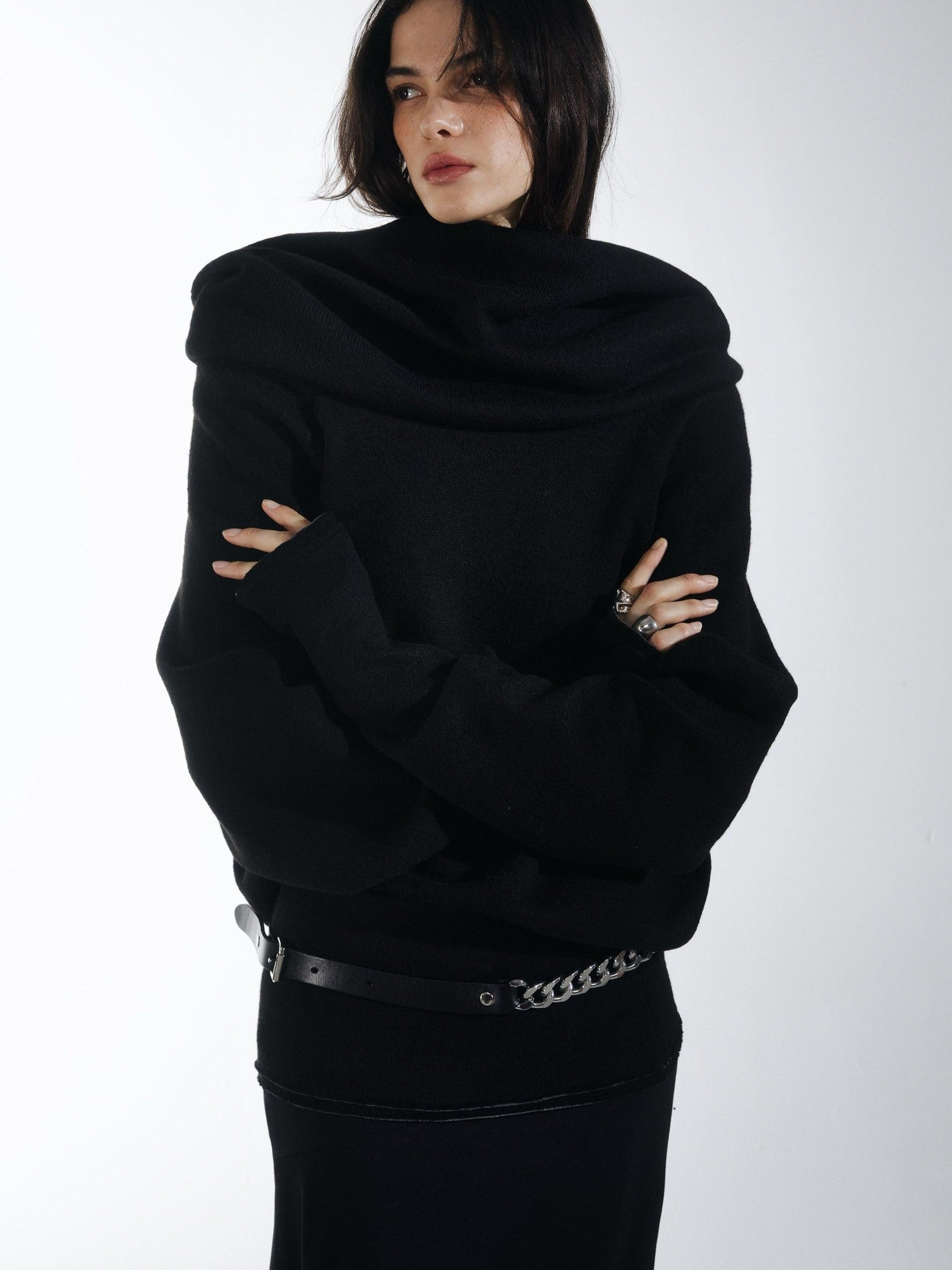 commonce net Longline Versatile High Stacked Collar Women&