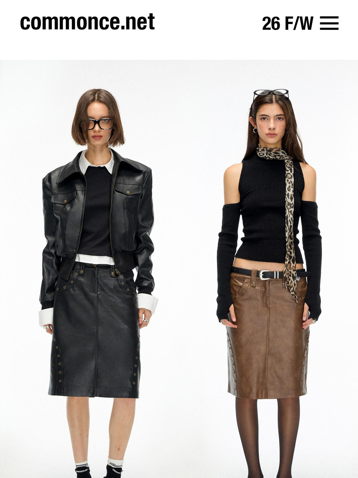 commonce net Metallic Washed Distressed Straight Pu Leather Women&