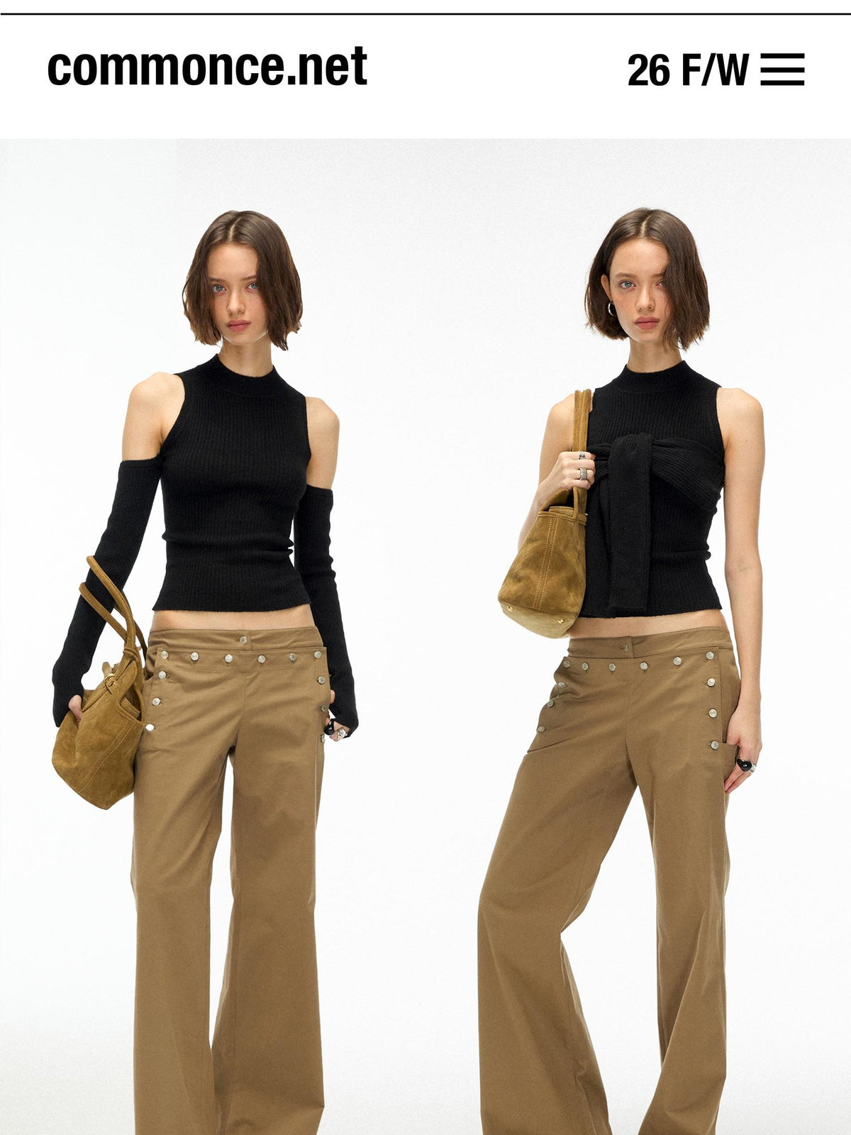 commonce net Off Shoulder Slim Fit Knit Wool Blend Women&