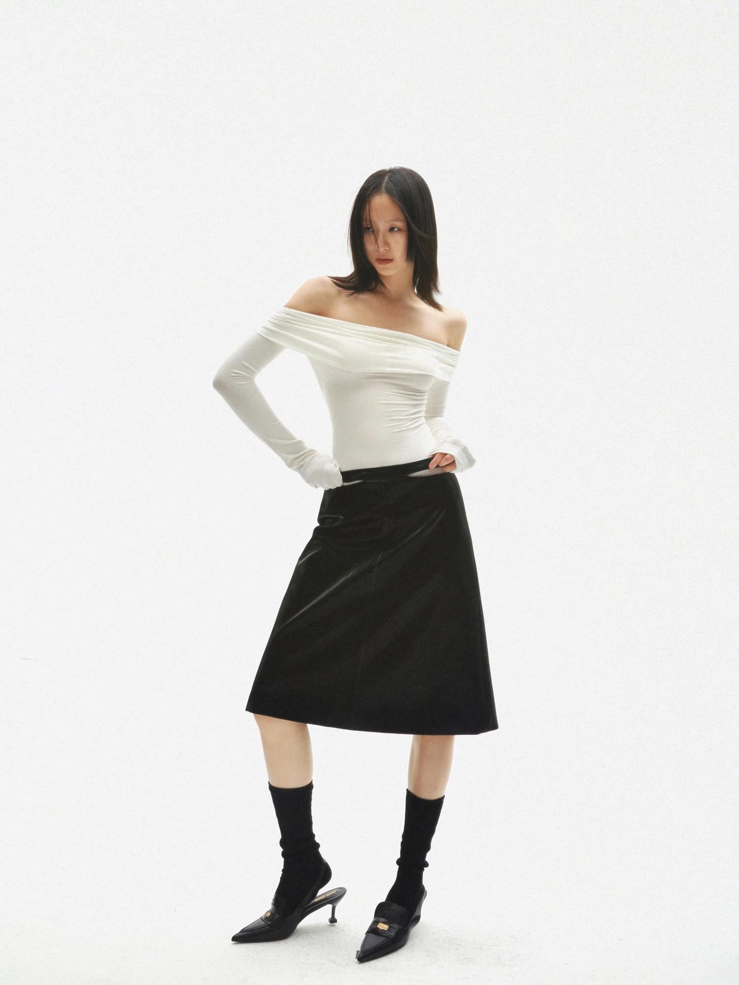 commonce net One Shoulder Twist Knot Cutout Layered Top