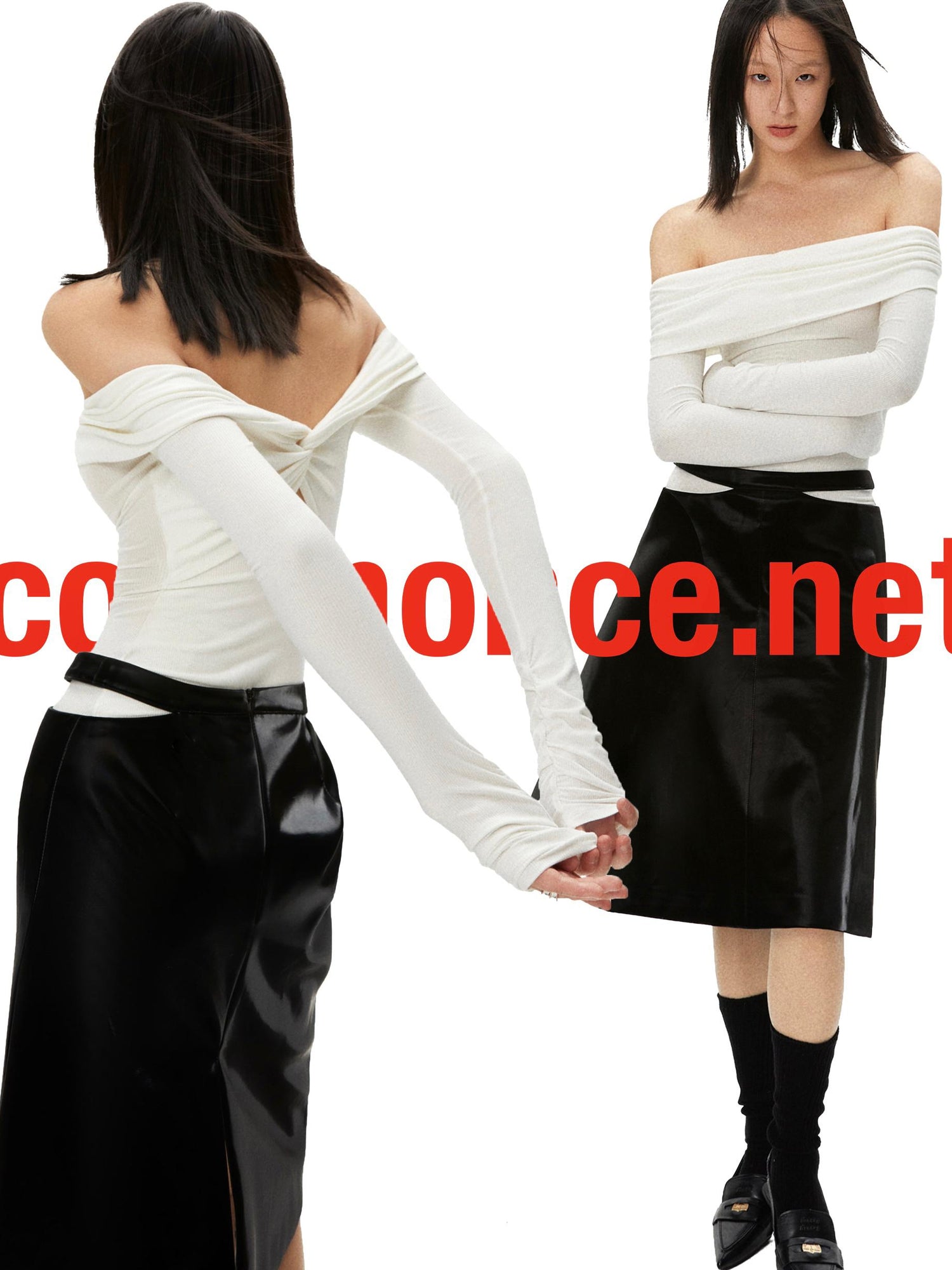 commonce net One Shoulder Twist Knot Cutout Layered Top