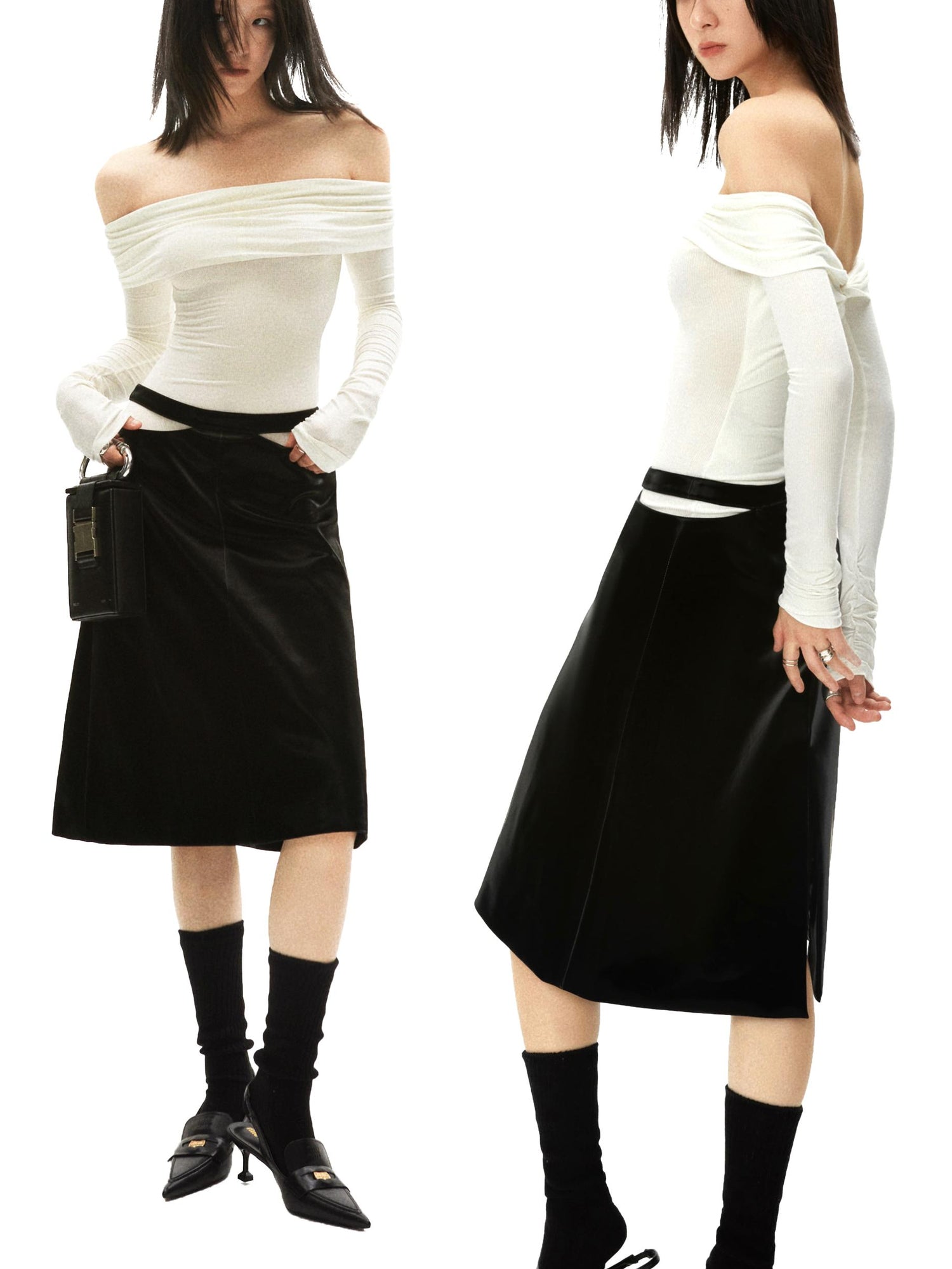 commonce net One Shoulder Twist Knot Cutout Layered Top