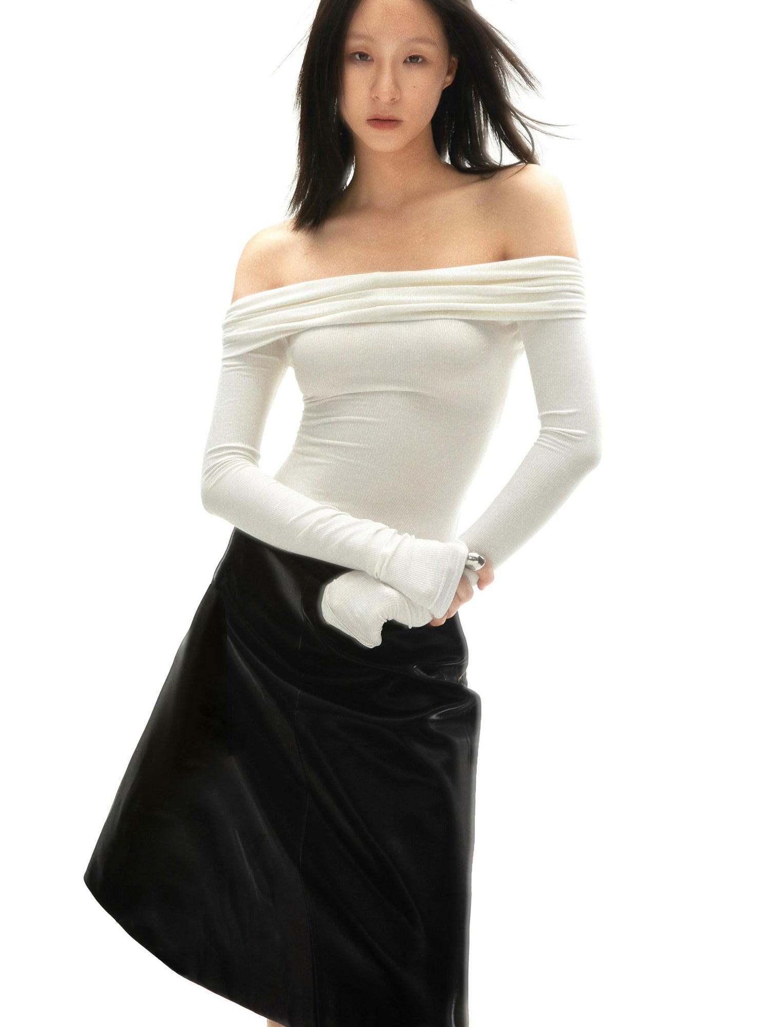 commonce net One Shoulder Twist Knot Cutout Layered Top