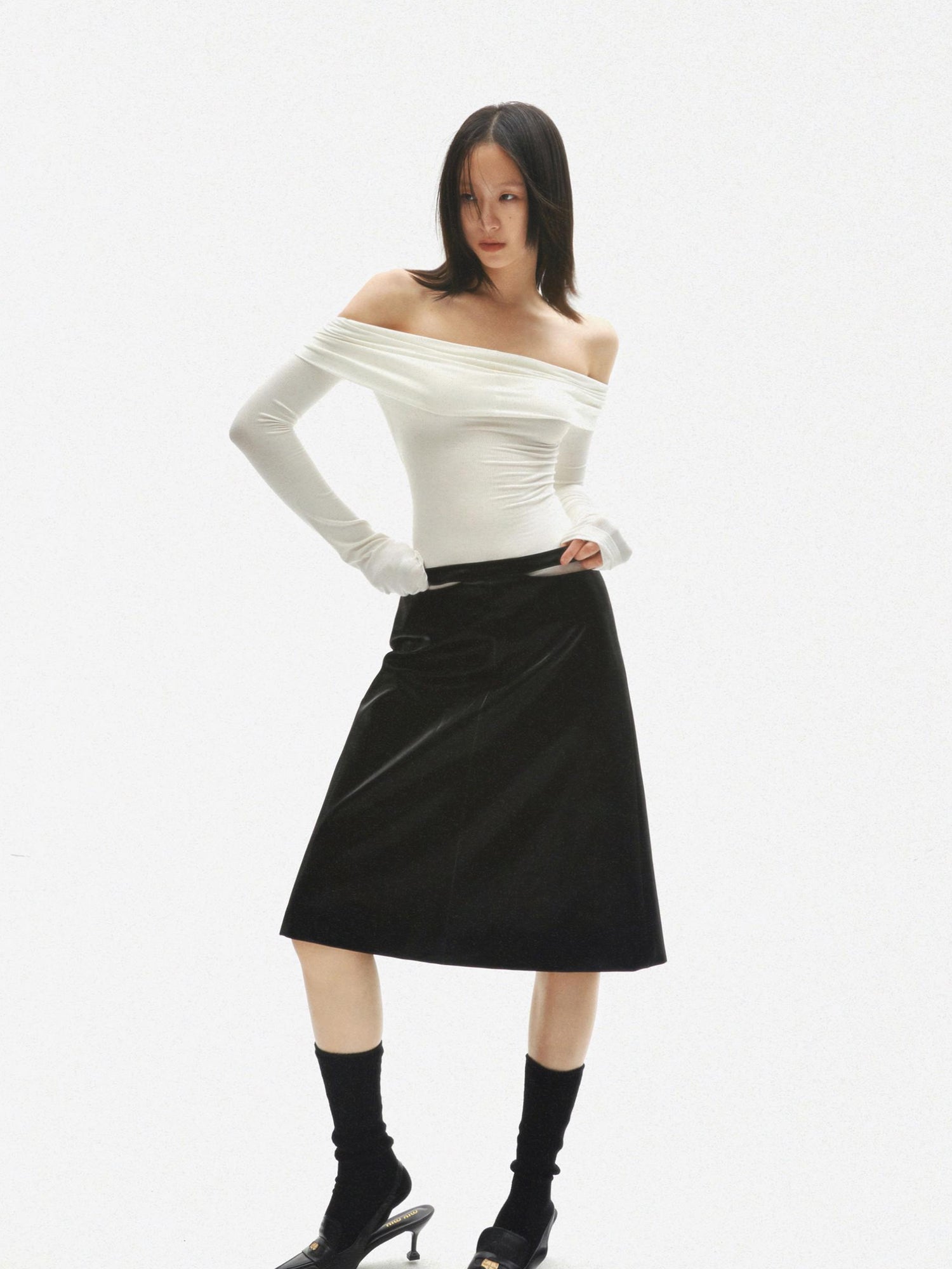 commonce net One Shoulder Twist Knot Cutout Layered Top