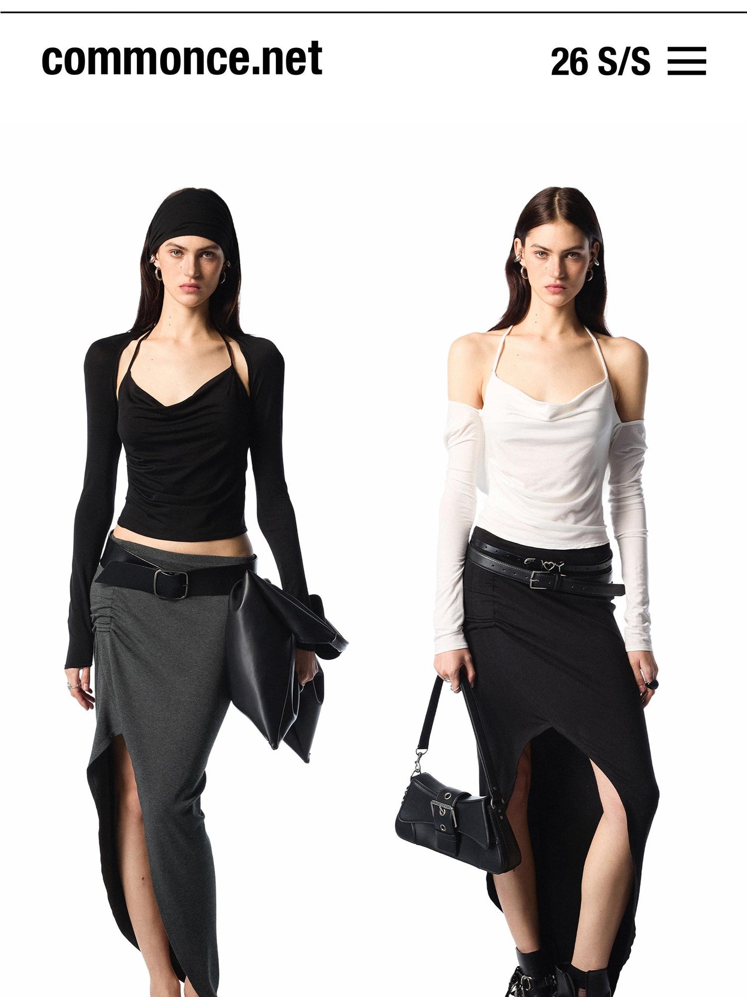 commonce net Pleated Ruched Tie Halter Lapel Convertible Cropped Women&