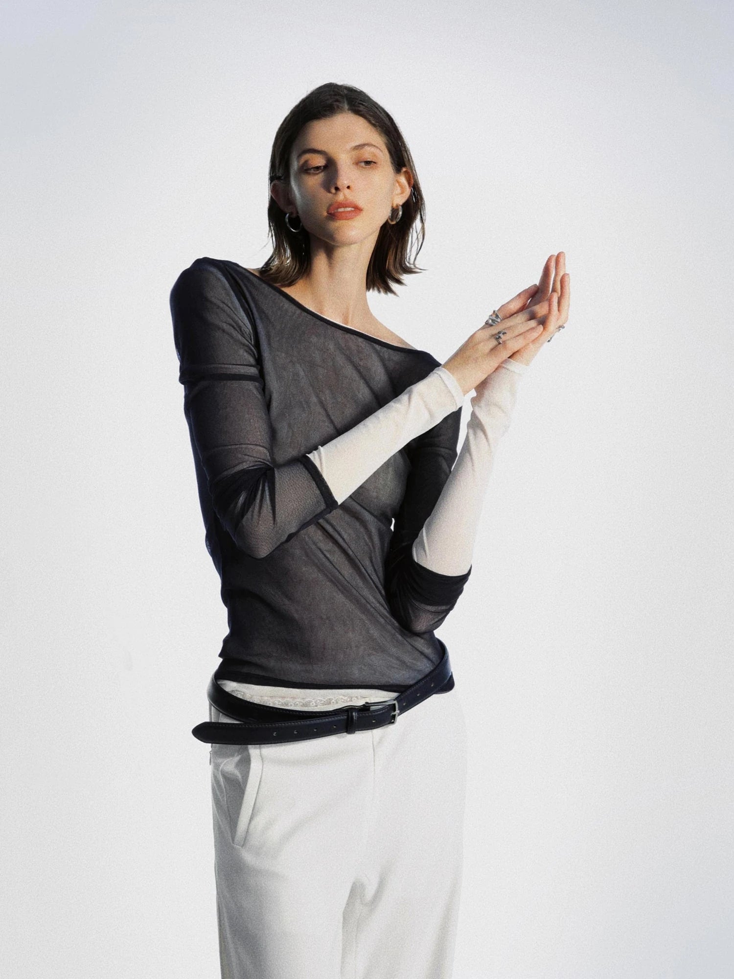 Reversible Sheer Ribbed Base Layer T-shirt
