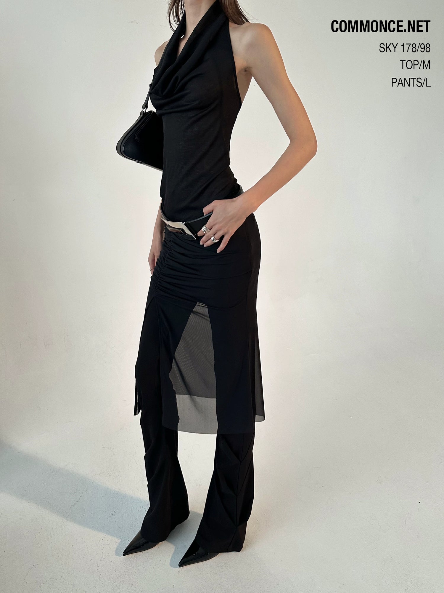 commonce_net_Ruched_Mesh_Off_Shoulder_Top_And_Mermaid_Hem_Skirt_Set_MISSTT