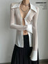 Sheer Clasp Waist Defining Metal Button Shirt