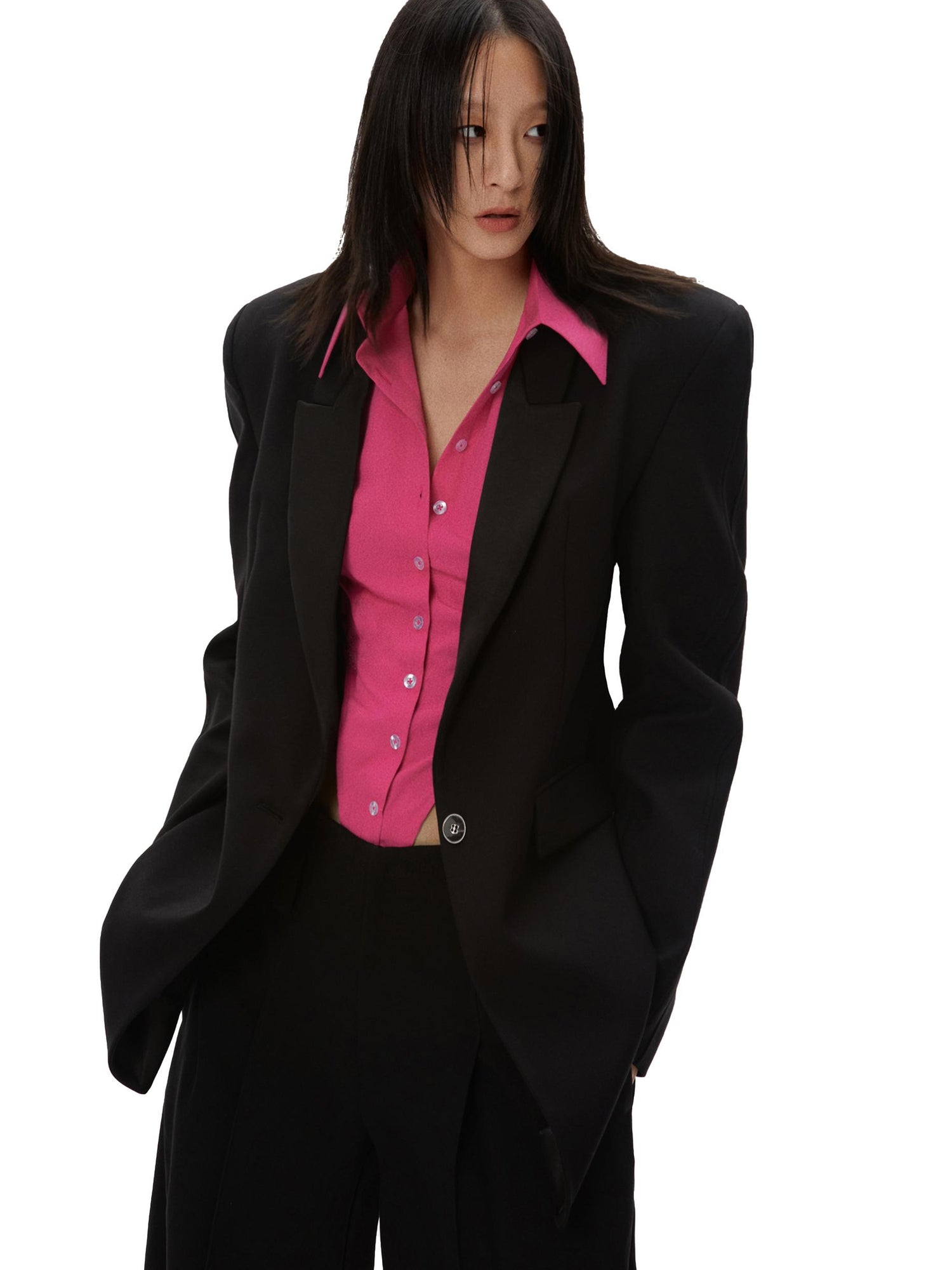 commonce net Sleeveless Rose Pink Button Up Jumpsuit