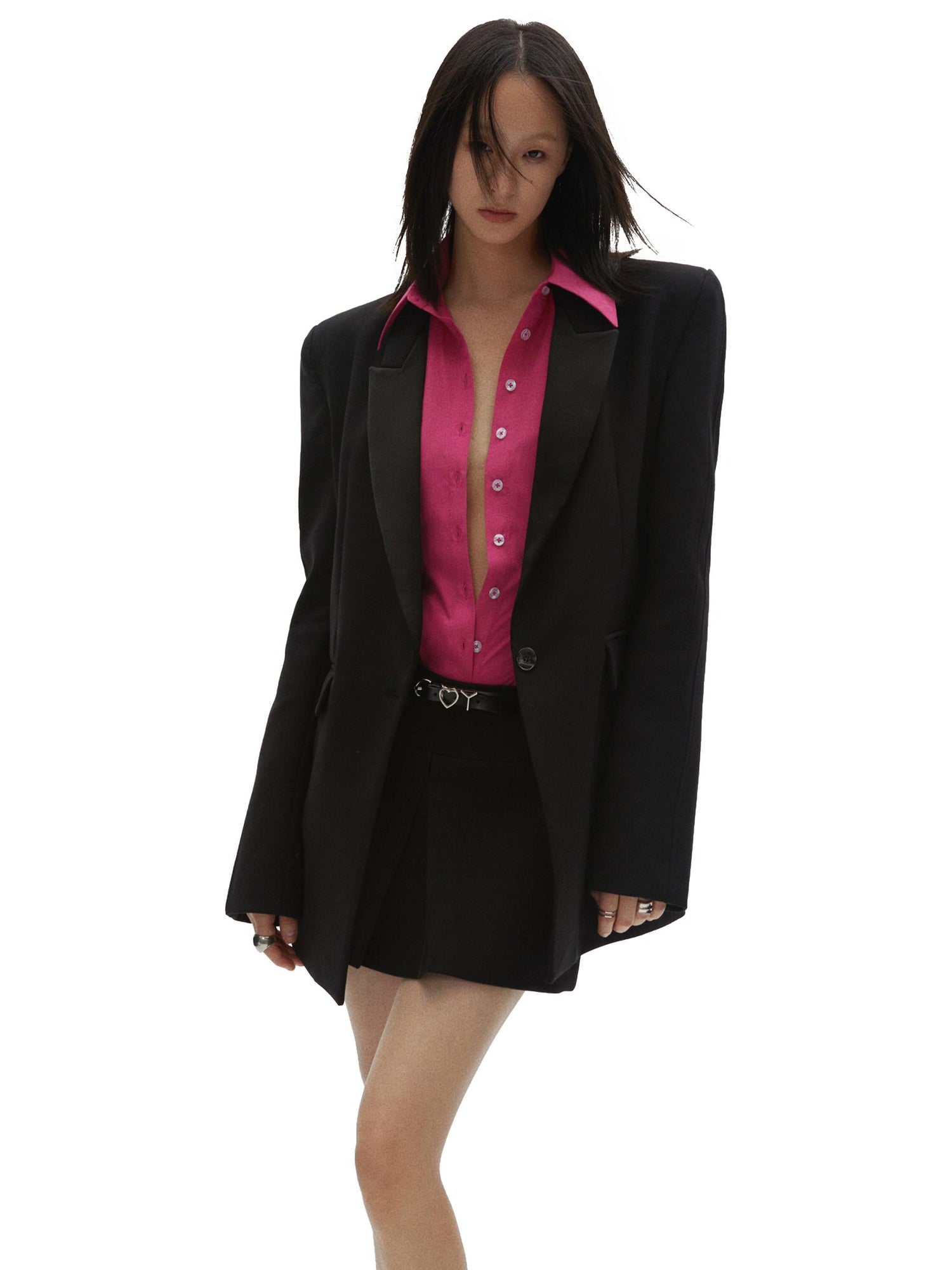 commonce net Sleeveless Rose Pink Button Up Jumpsuit