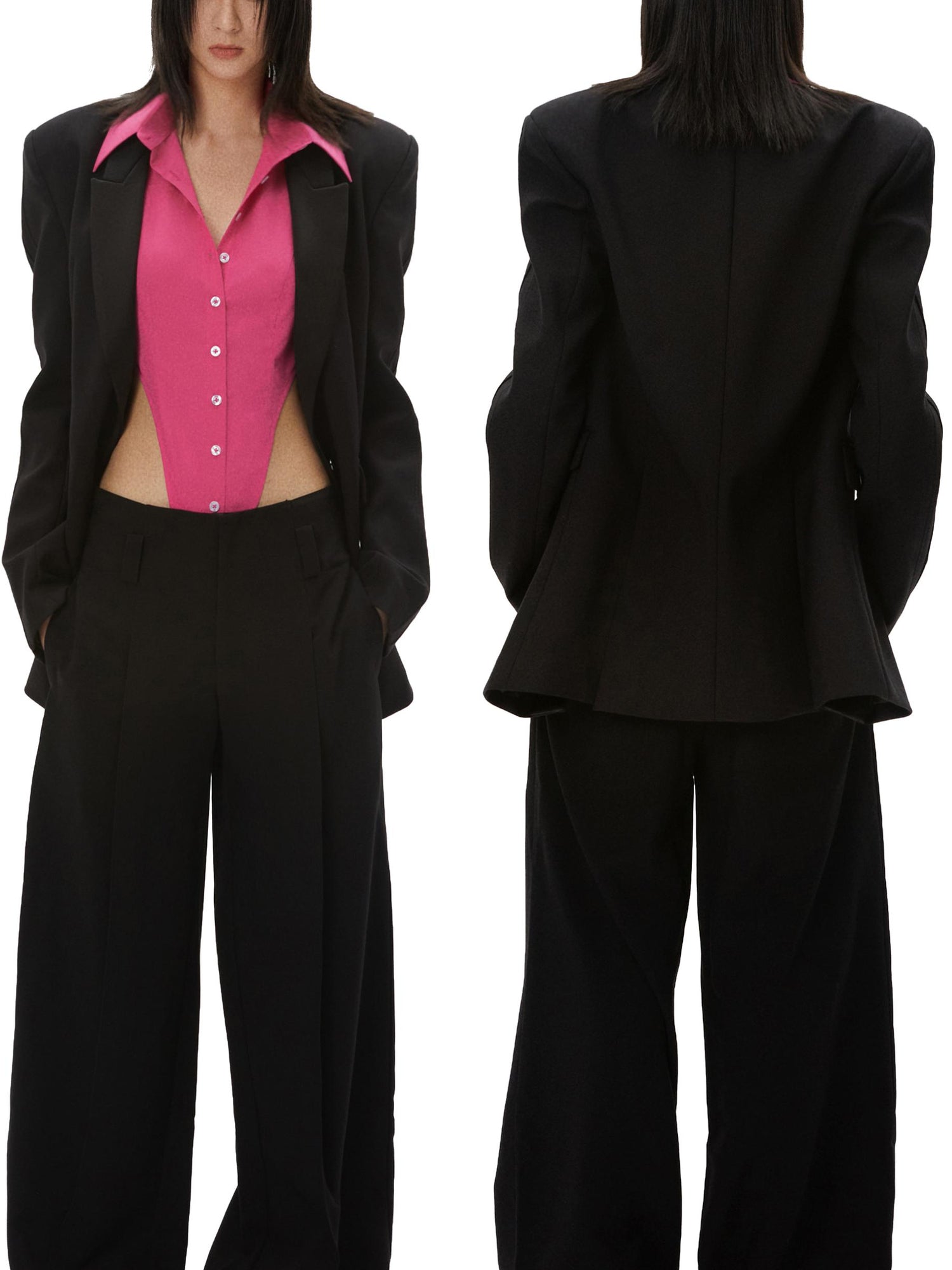 commonce net Sleeveless Rose Pink Button Up Jumpsuit