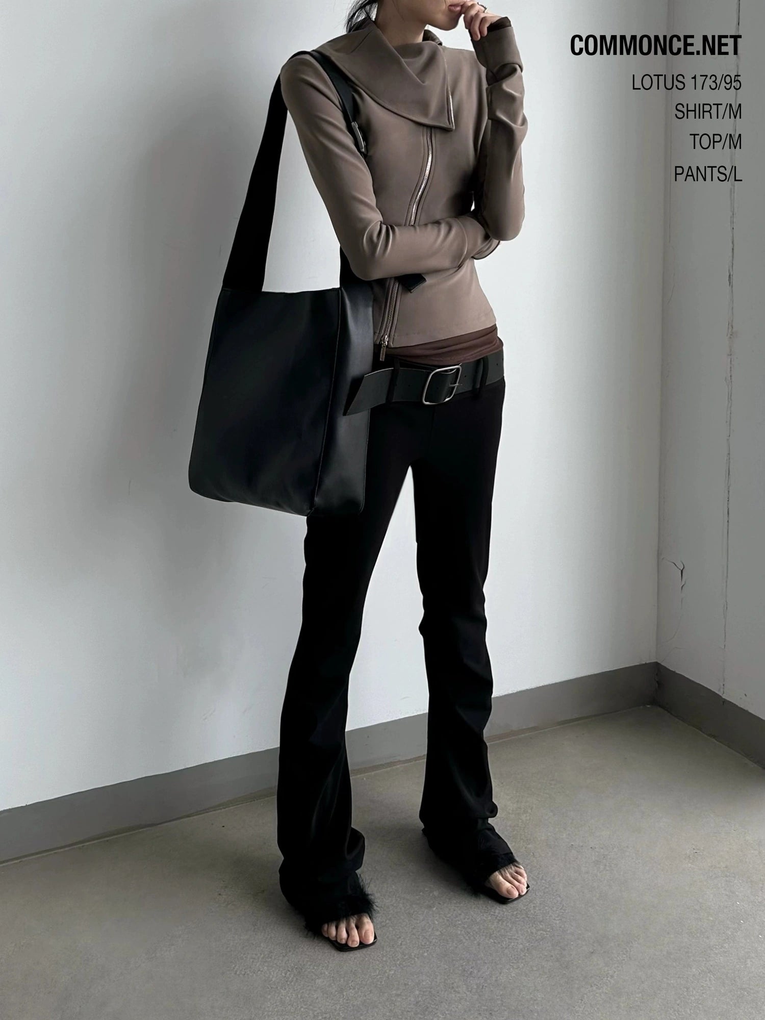 Two Way Zipper High Neck Top With Asymmetric Design