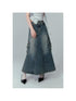DIDDI MODA Vintage Washed Denim A Line Skirt With Layered Pockets