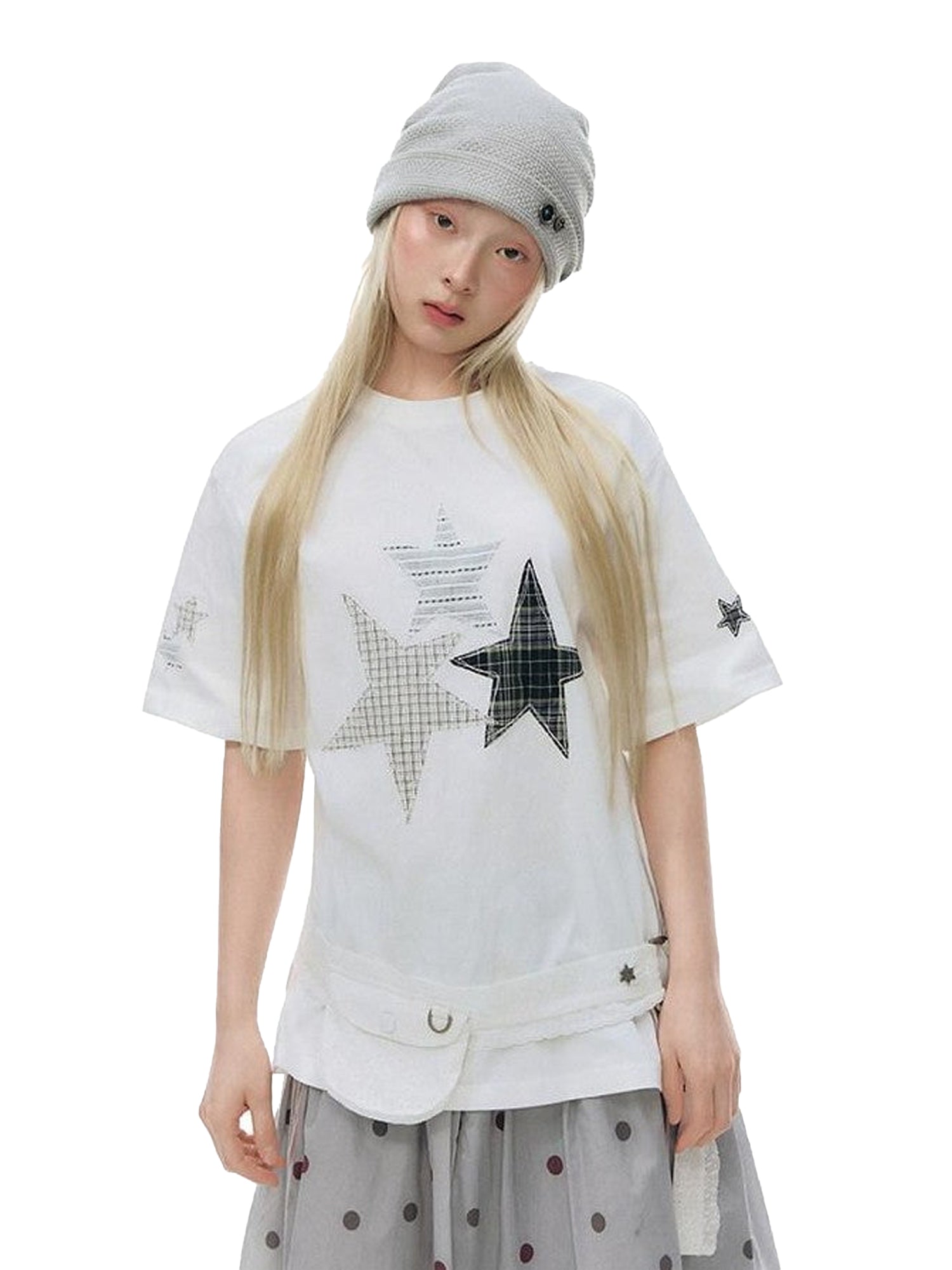 NAPSNAPS Star Applique Embroidered Women&