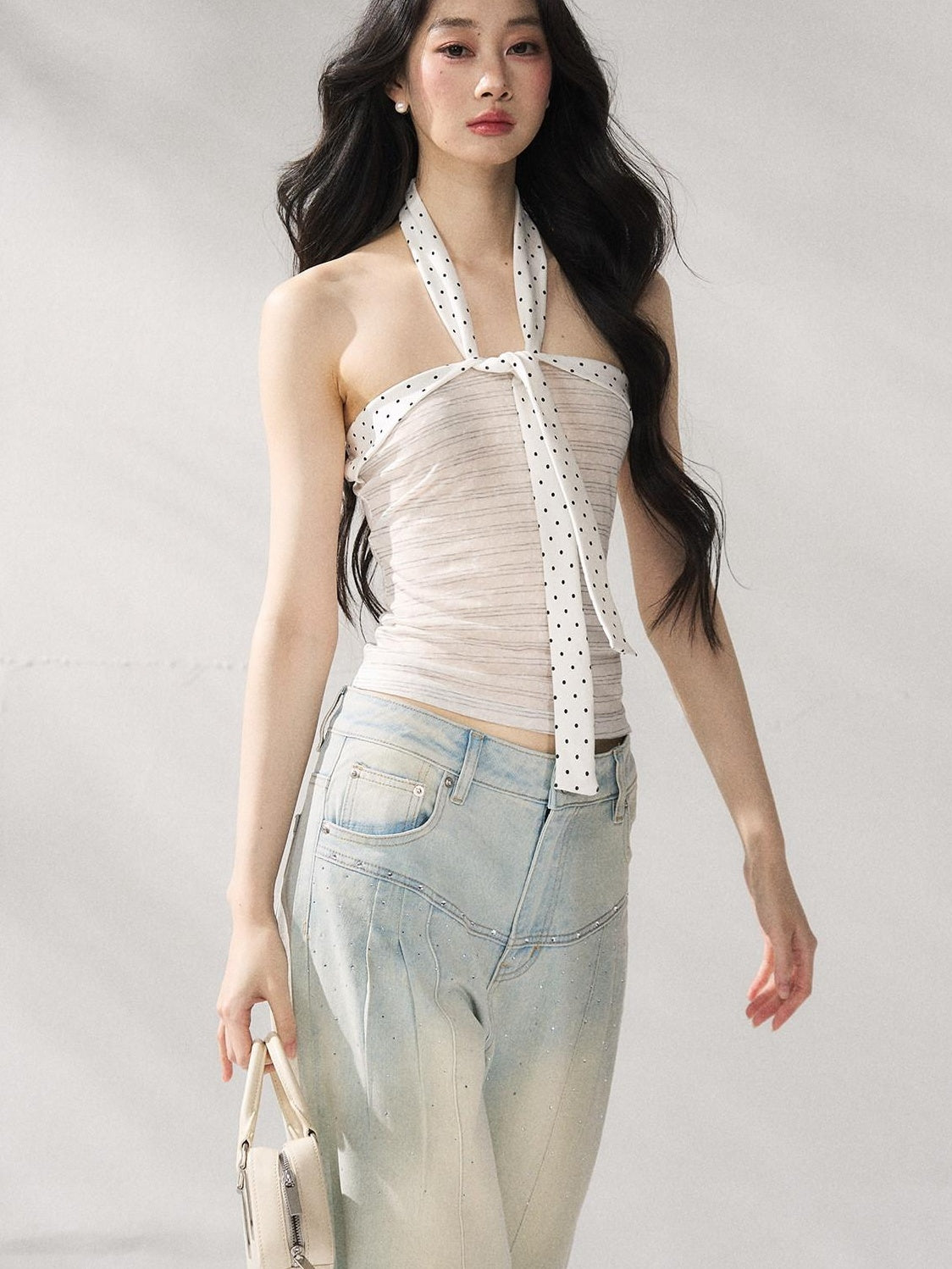 7Shiftin Striped Two Piece Short Sleeve Layered Casual Women Tee Off Shoulder Crop Tops