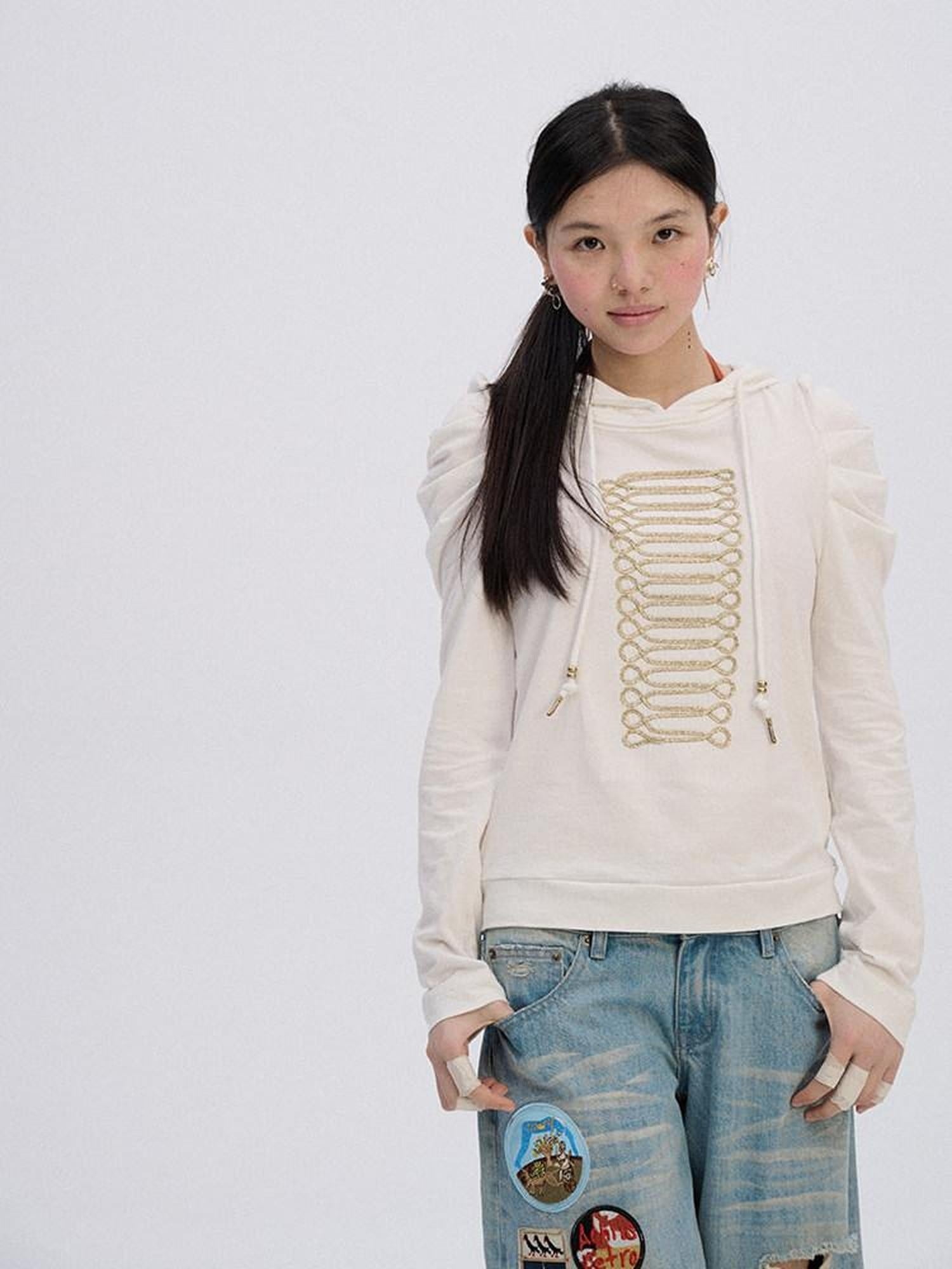 Achihara Pure Cotton Soft White Straight Fit Casual Women Pullover Long Sleeve T-Shirts