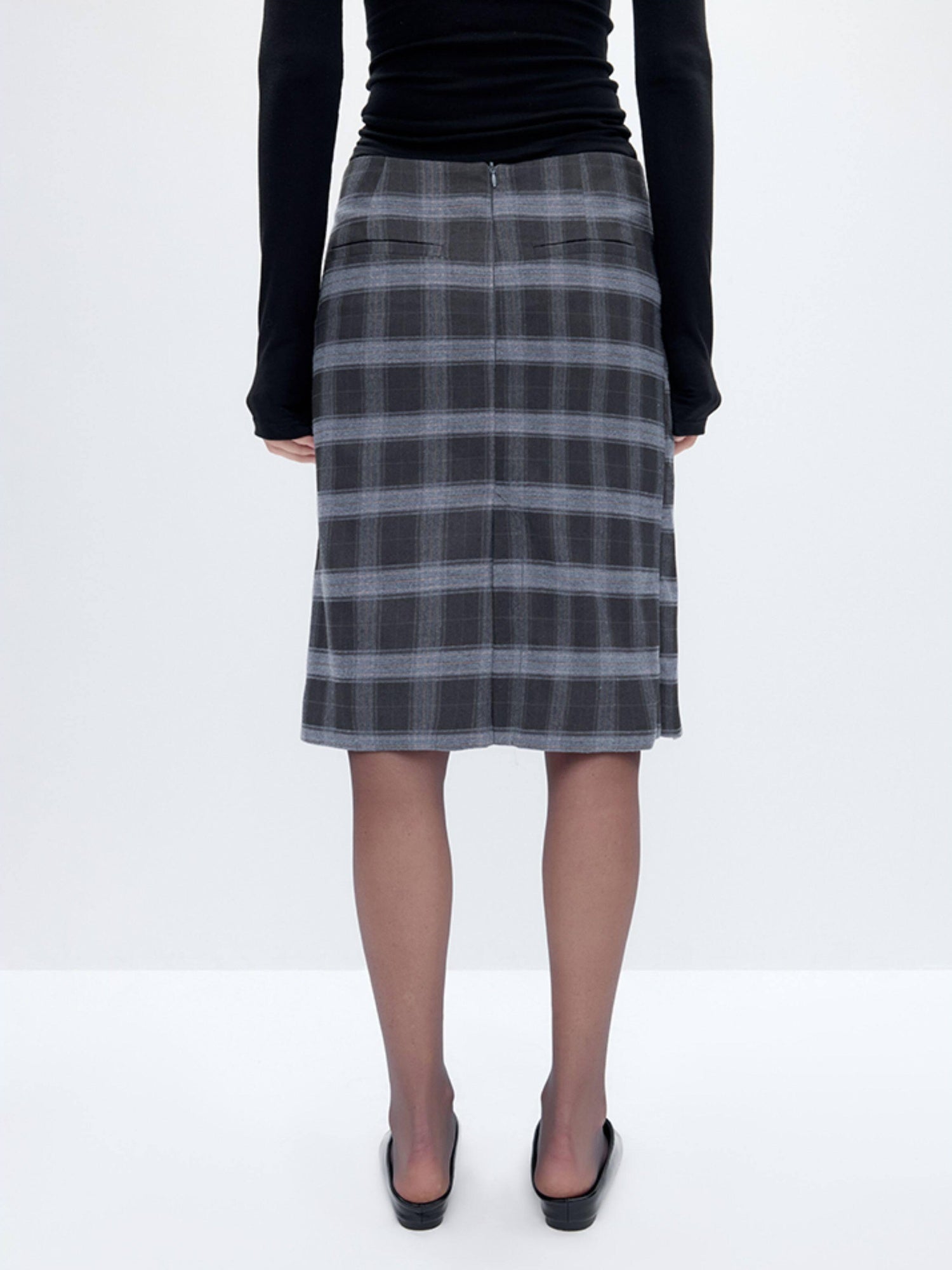 RUN TO THE FUTURE Polyester Blend Lined Pockets Vintage A Line Low Waist Women Casual Midi Skirts