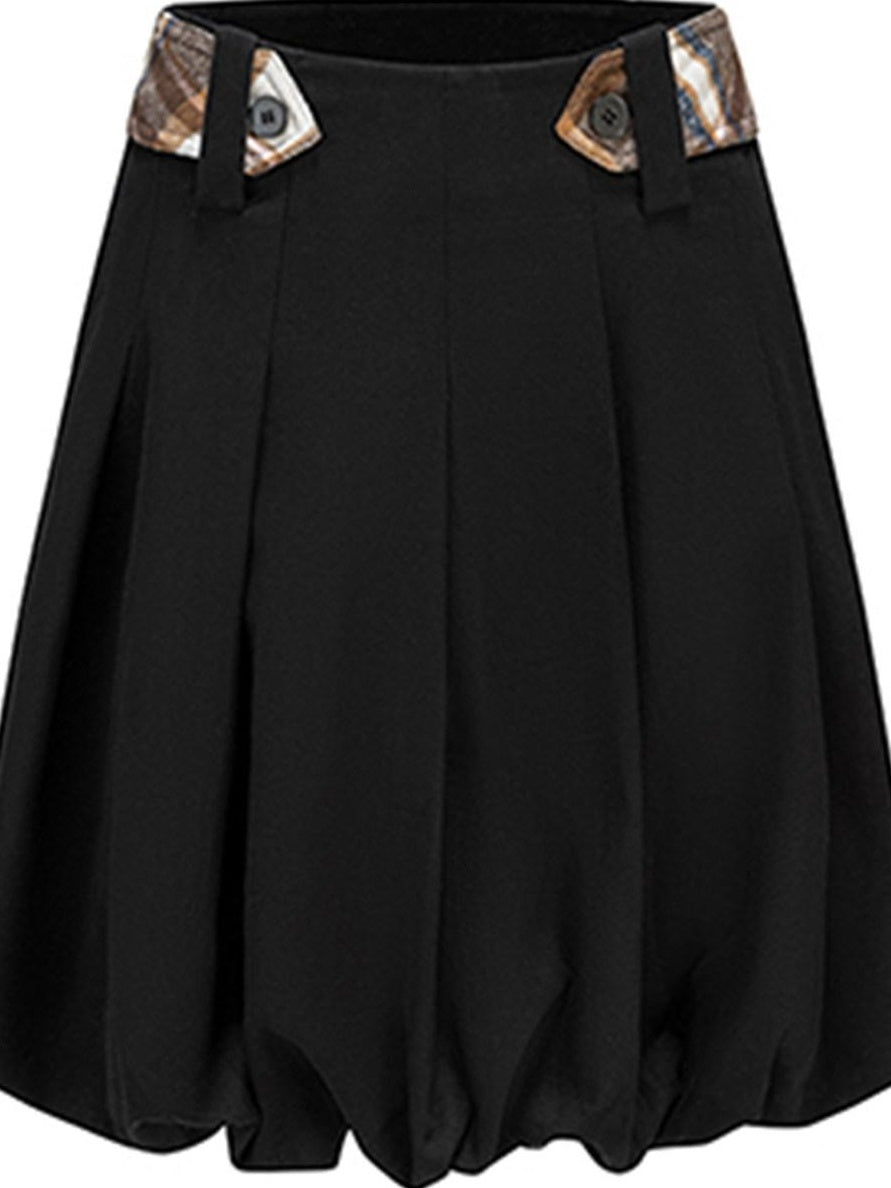 nit alcove Cute Bow Plaid Cropped Lapel Top High Waist Skirt Unisex Top & Skirt Sets