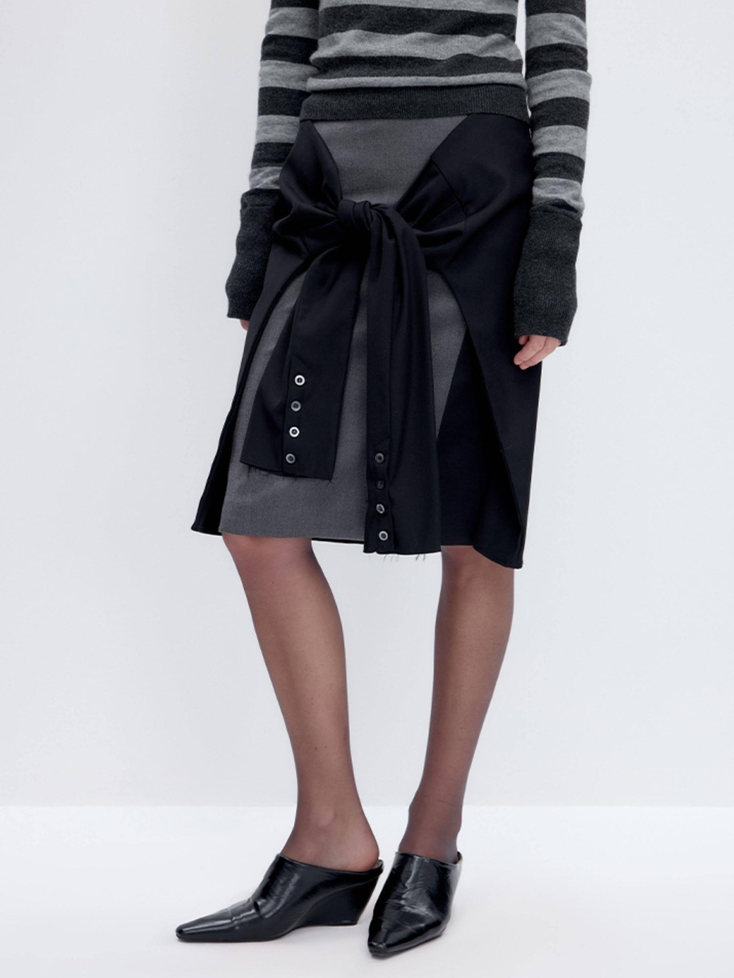 RUN TO THE FUTURE Polyester Blend Lined Pockets Vintage A Line Low Waist Women Casual Midi Skirts