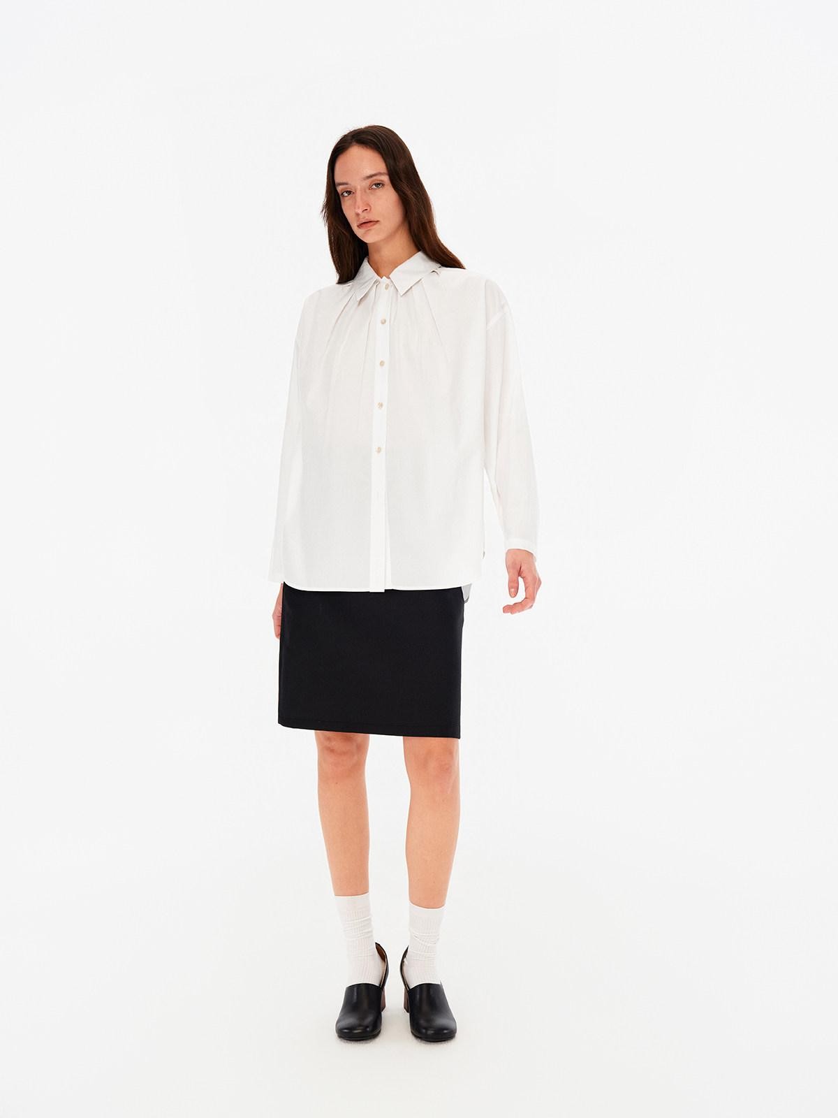 Northbutsouth Blue White Pleated Casual Loose Relaxed Fit Women&