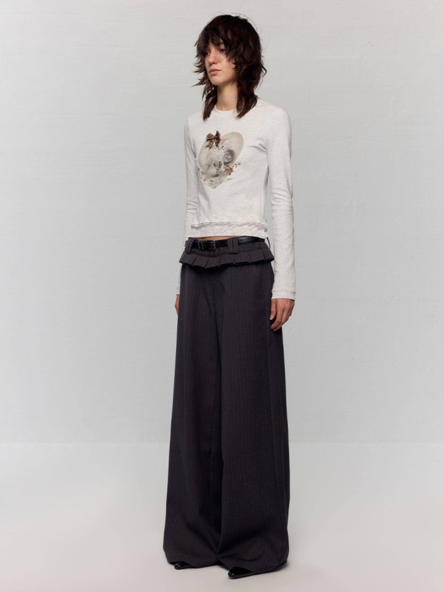 RUN TO THE FUTURE Original Low Waist Zip Fly Pocket Gray Womens Viscose Stretch Straight Pants