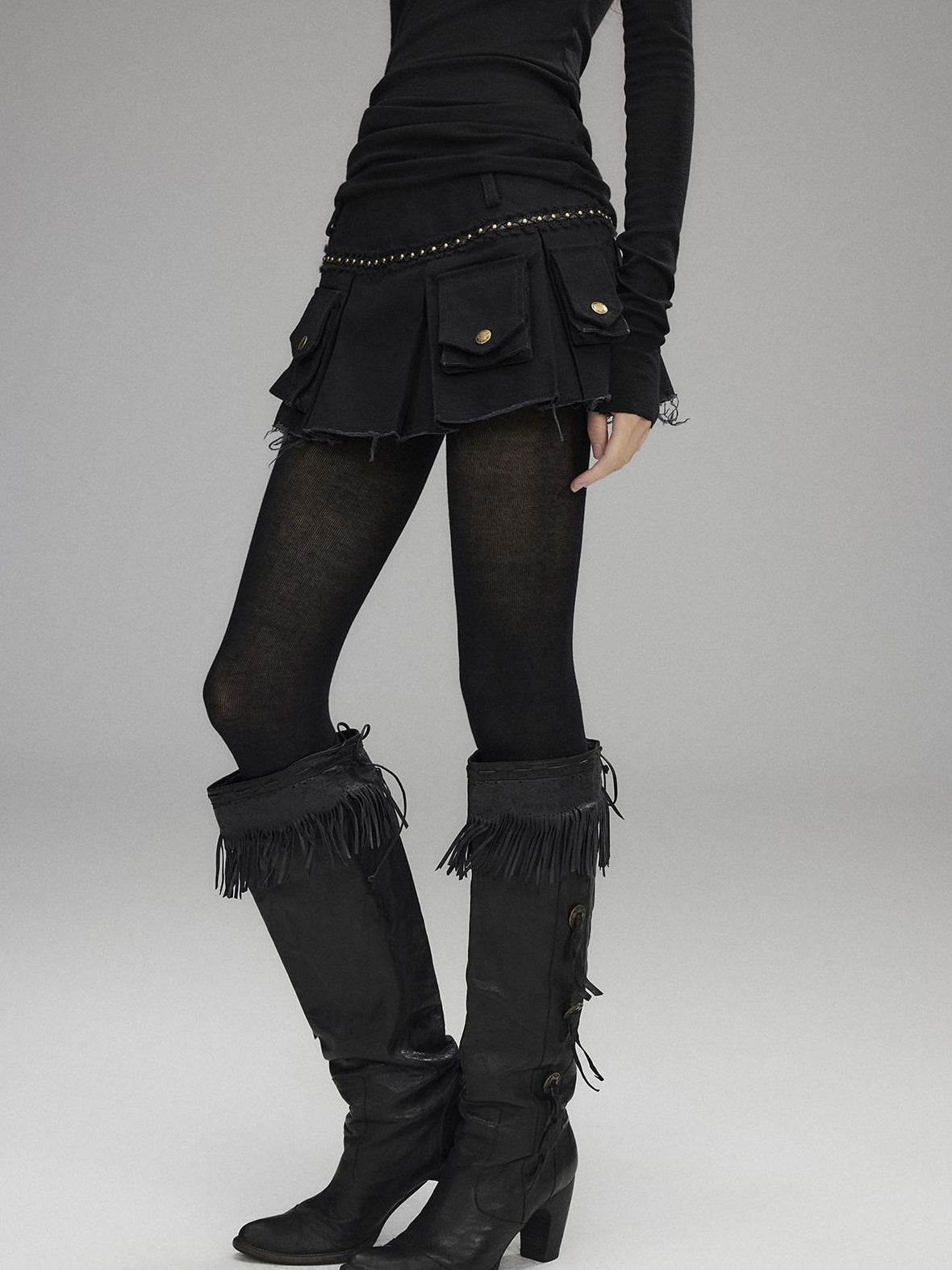 Low pixel 100% Cotton Low Waist Pleated A Line Sexy Women Daily Black Mini Skirts