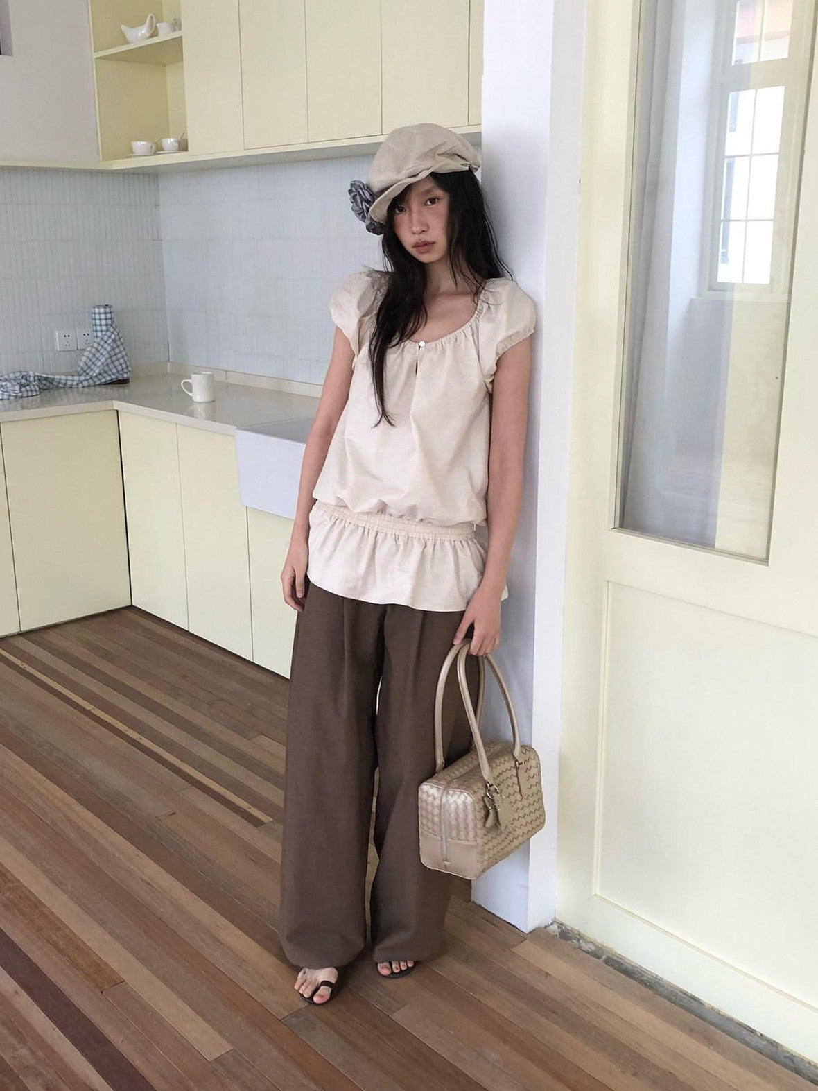 Dorydory Ivory Vintage Puff Sleeve Women&