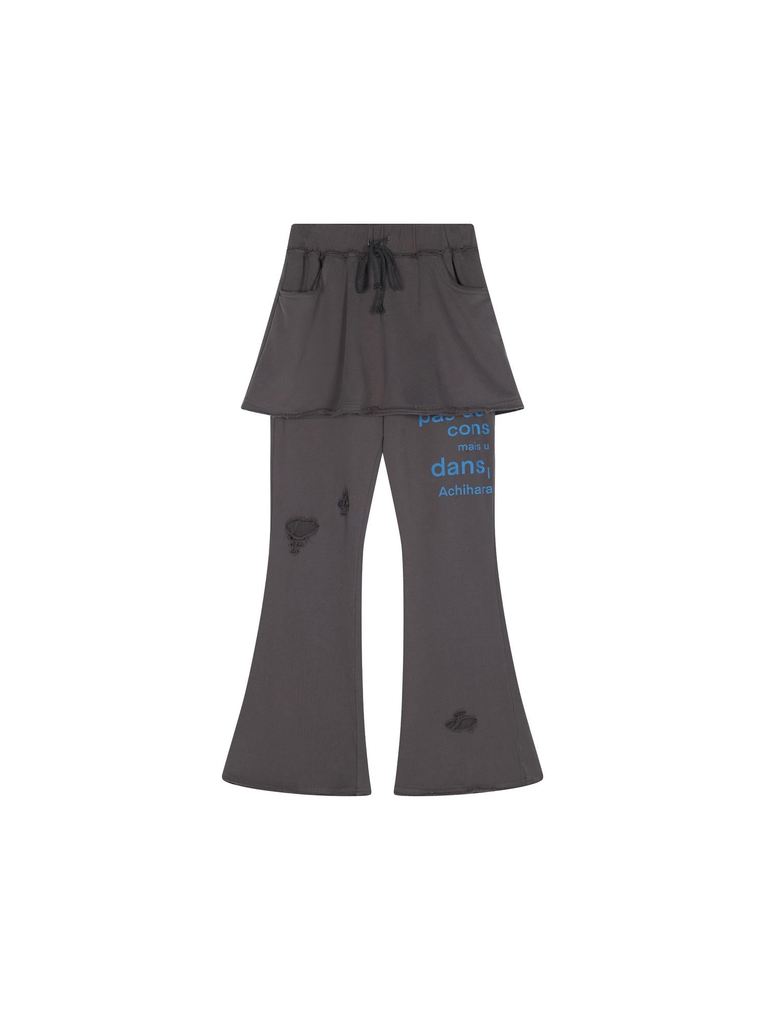 Achihara Sunday Park French Print Flared Pants