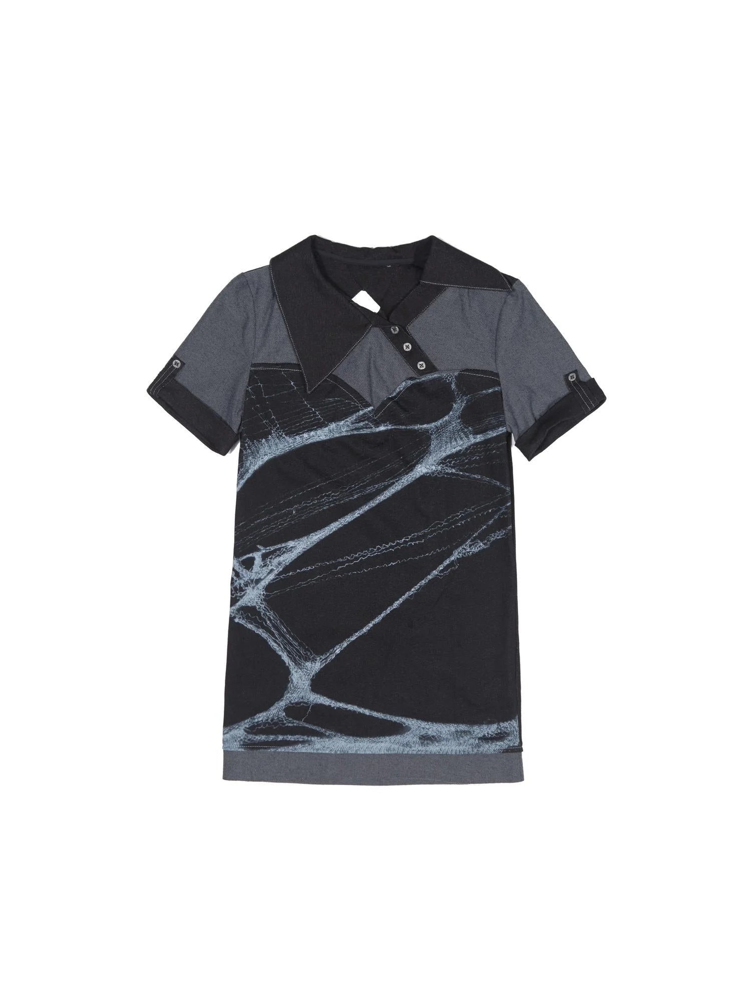 Spiderweb Print Punk T Shirt Fearless Streetwear