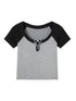 DIDDI MODA Butterfly Cutout Crop Top