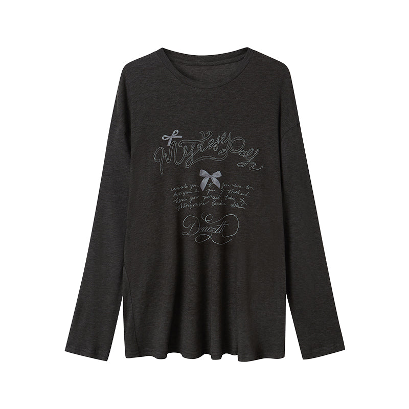 DIDDI MODA Butterfly Bow Silk Print Blouse