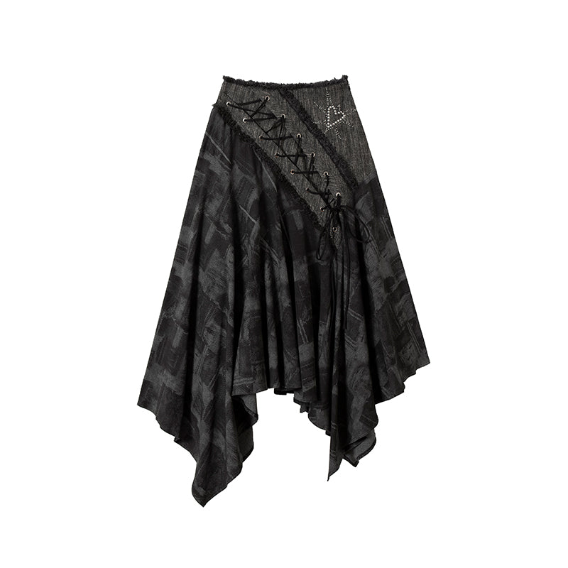 NO ROMANCE Urban Punk Rock Studded Asymmetrical Long Dresses