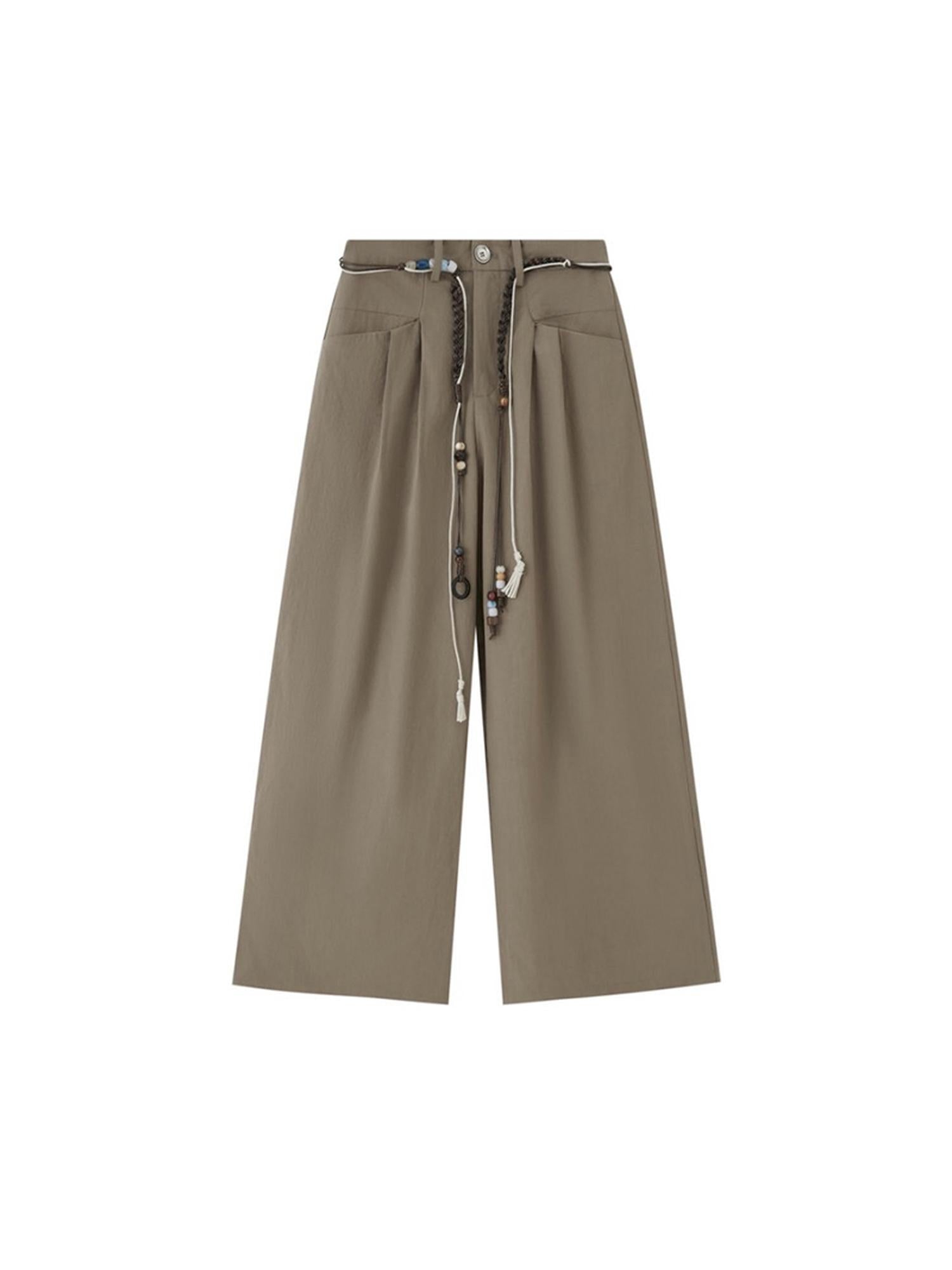 DIDDI MODA Bohemian Beaded Wide Leg Pants With DIY Waist Chain