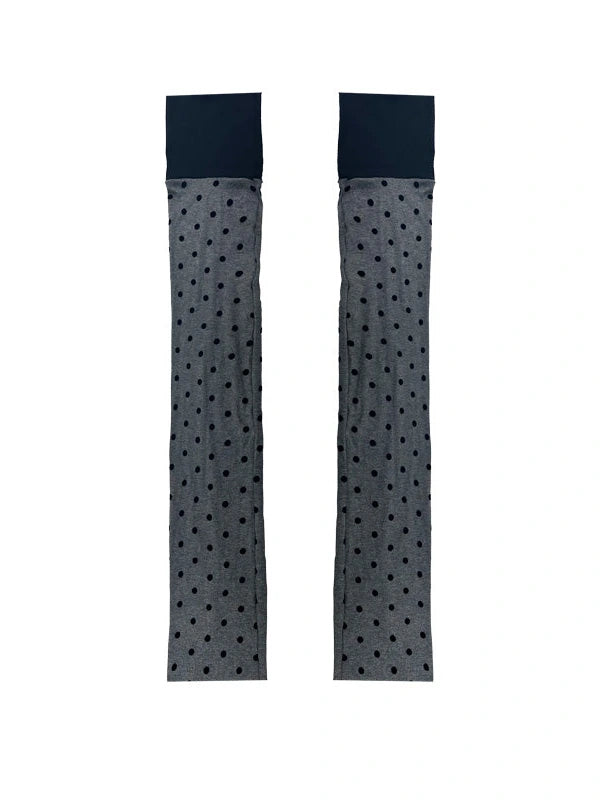 Gray Pink Knit Long Stacked Leg Warmers Socks