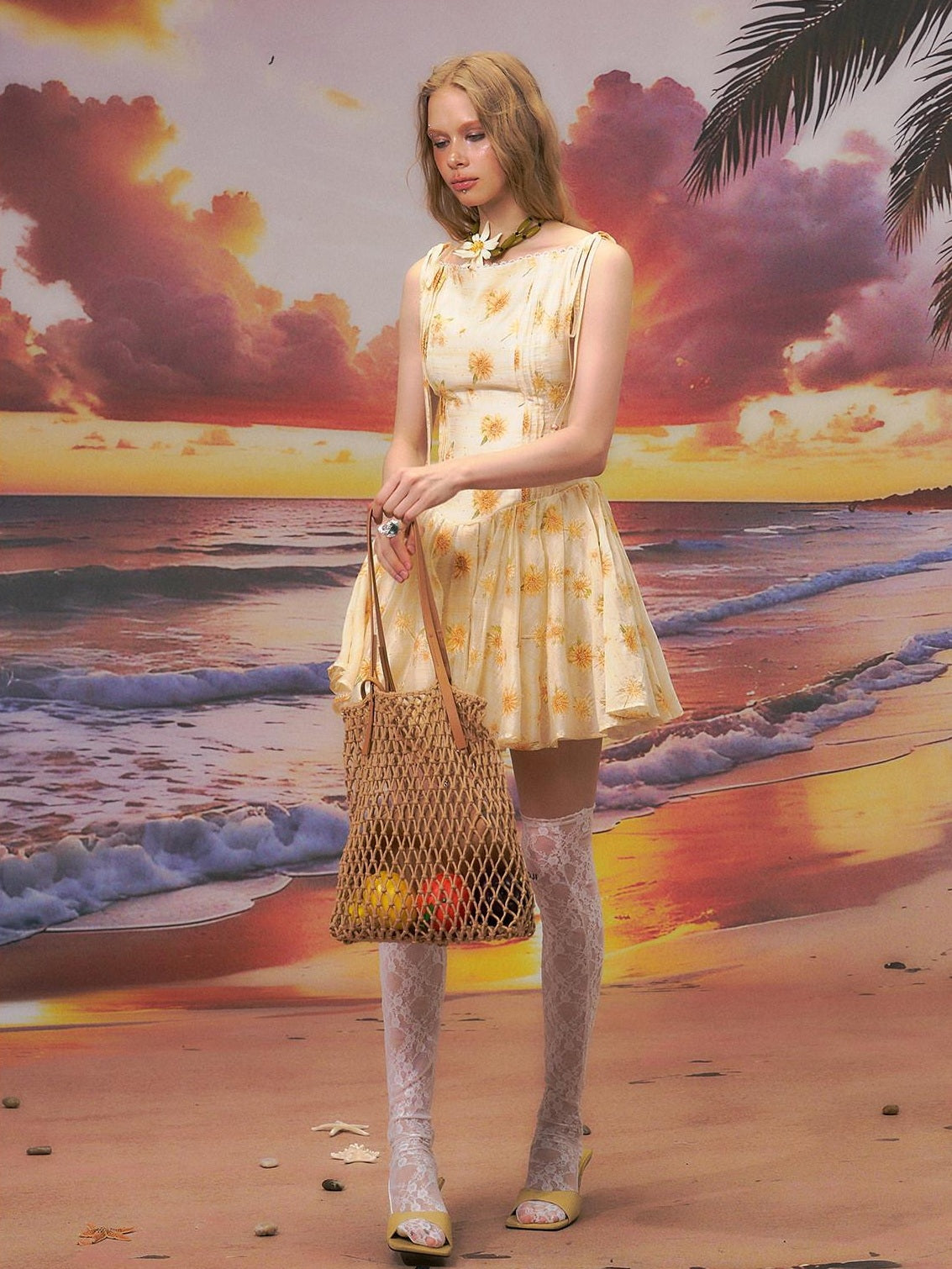 The NeverMore Almond Peach High Waist Street Style A Line Slim Travel Women Mini Dresses