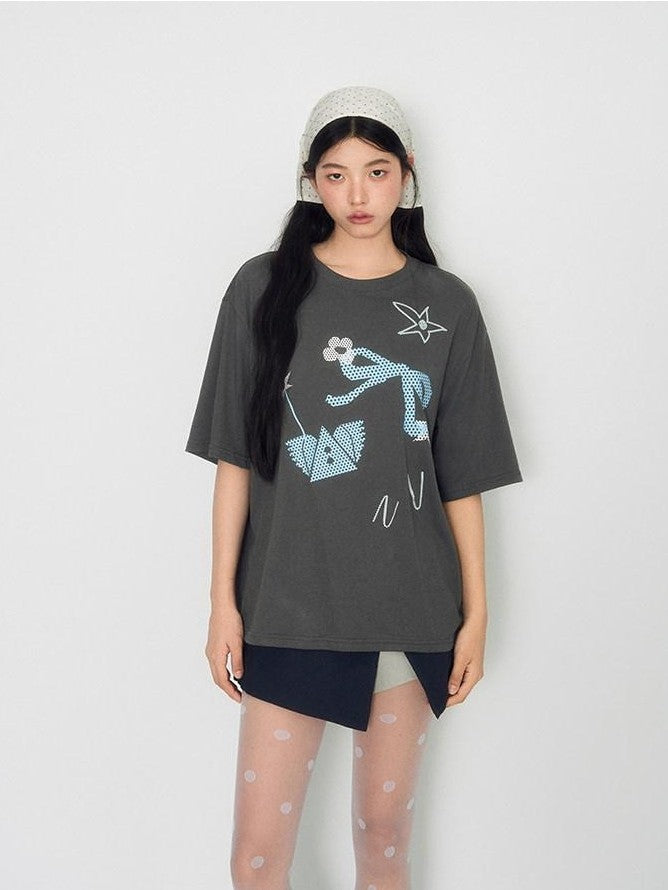 NAPSNAPS Rhinestone Print Loose Women&