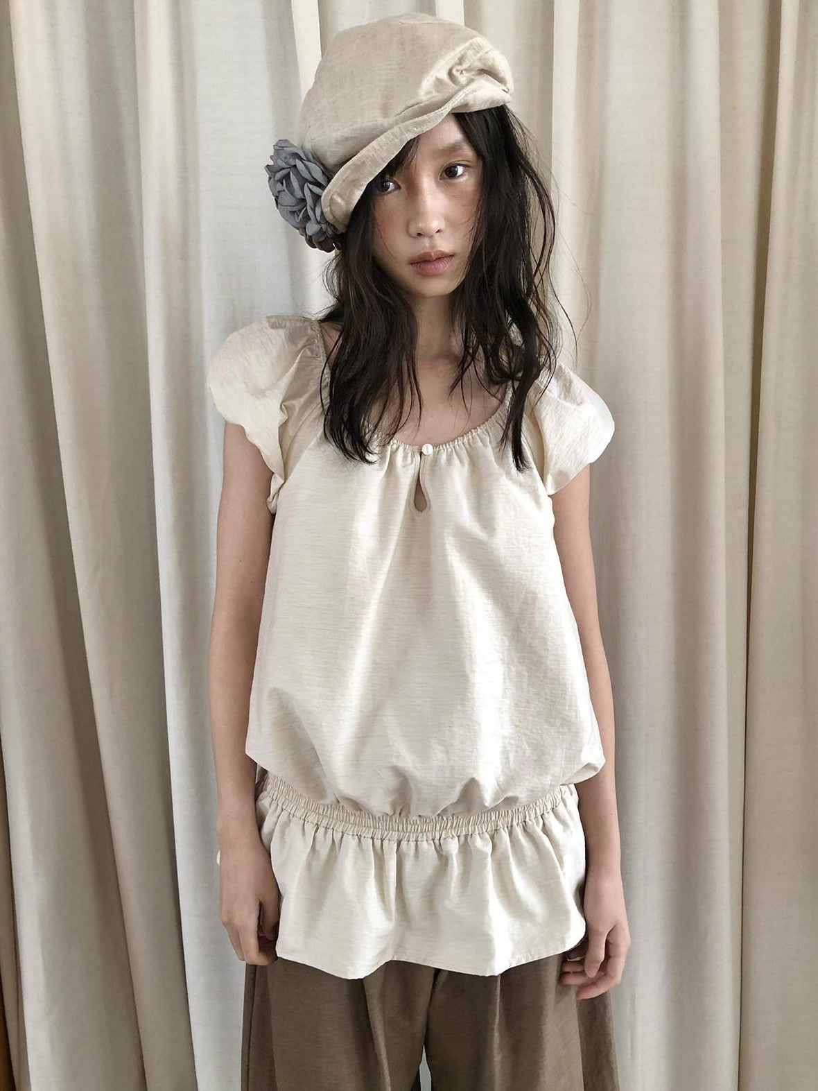 Dorydory Ivory Vintage Puff Sleeve Women&