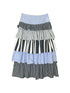 Fall Winter Striped Knit Layered Cake Maxi Dresses