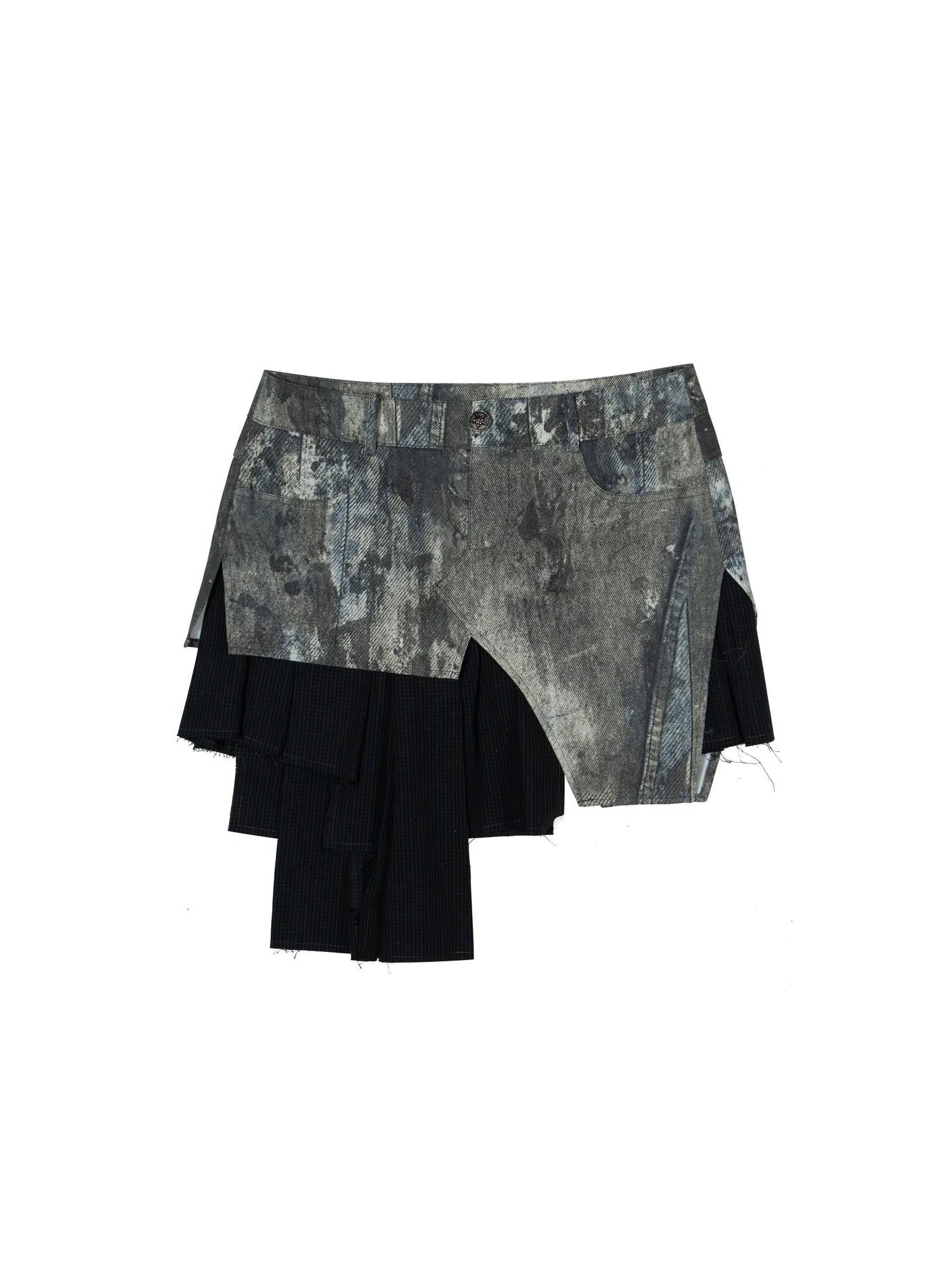 Rebel Edge Asym Cut Low Waist Punk Skirt