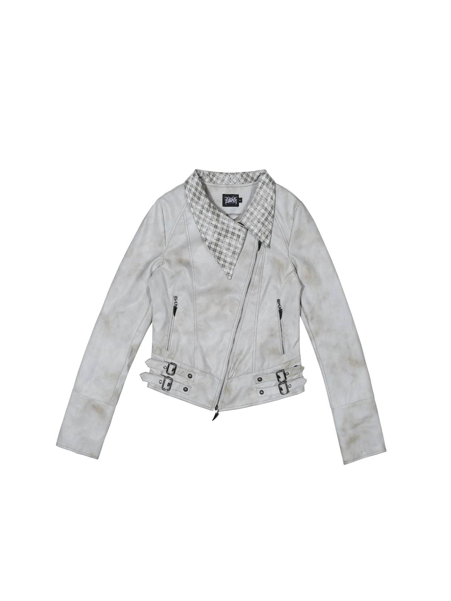 Rebel Punk Asymmetrical Pu Jacket Vintage Spring Edge