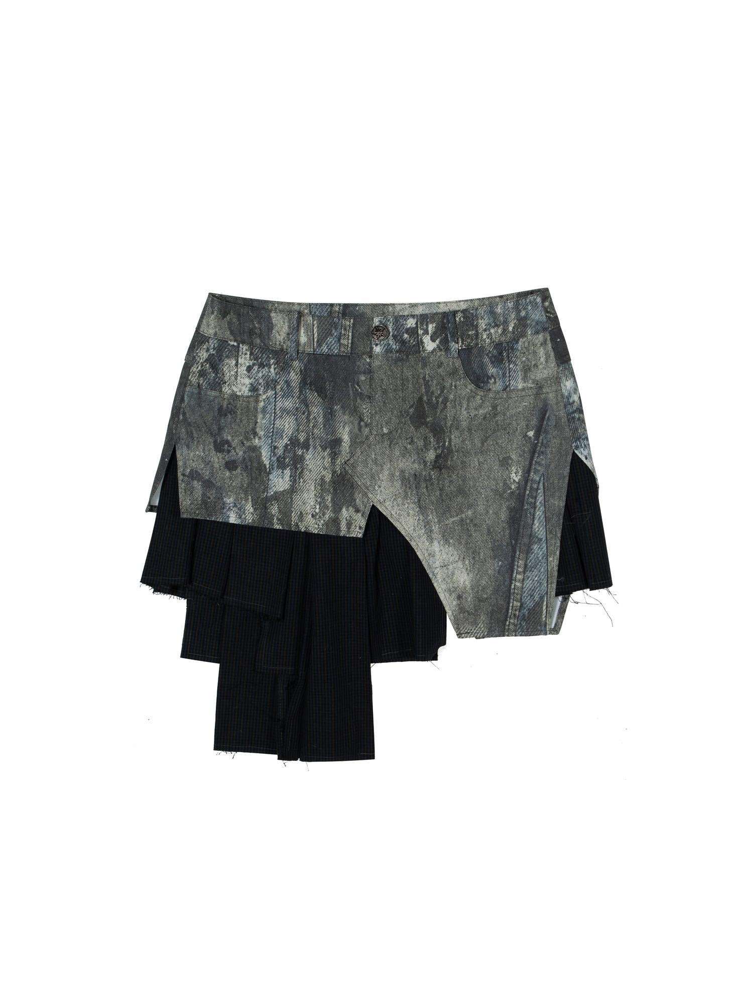 ARIADNAw Rebel Edge Asym Cut Low Waist Punk Skirt