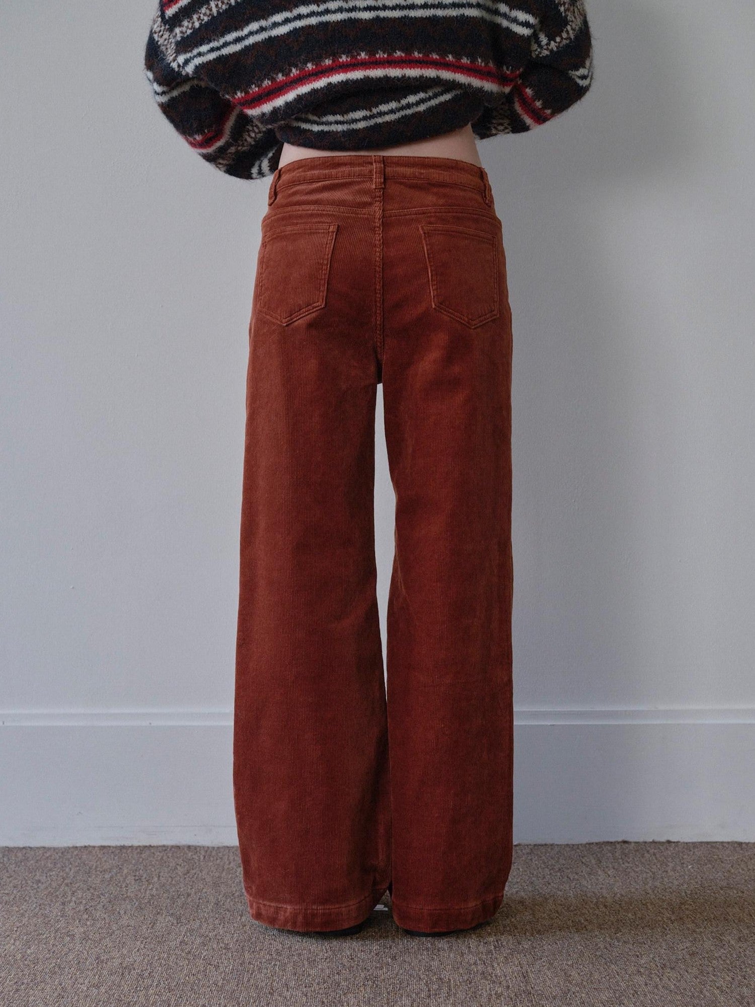 DKZ OFFICIAL Corduroy Orange Solid Pocket Button Women&