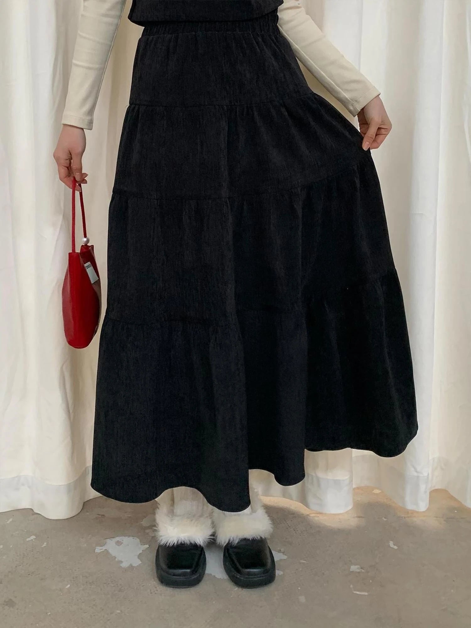 Dory Dory Chenille A Line Midi Skirt For Women